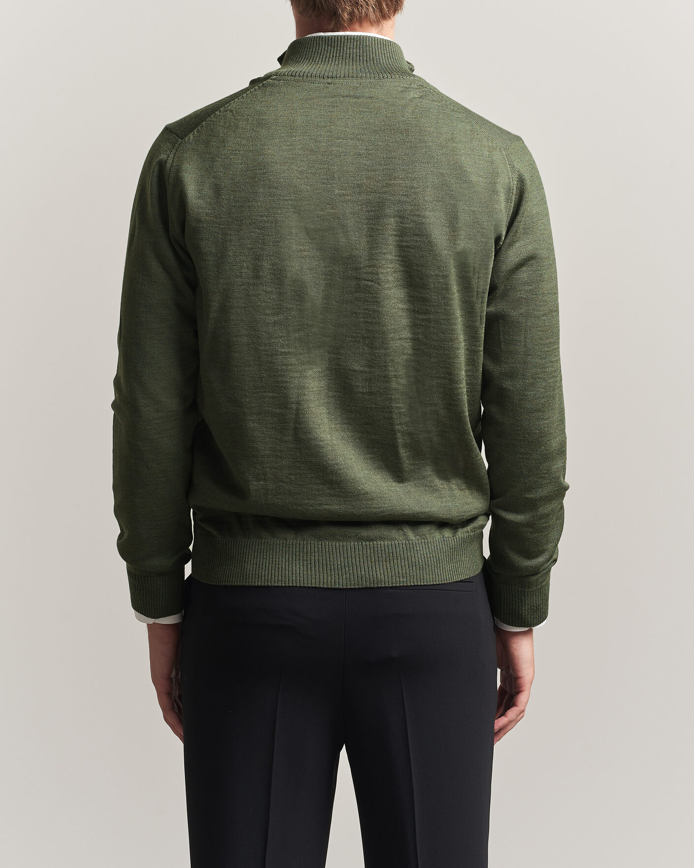 Mies | Puserot | Stenströms | Merino Full Zip Green