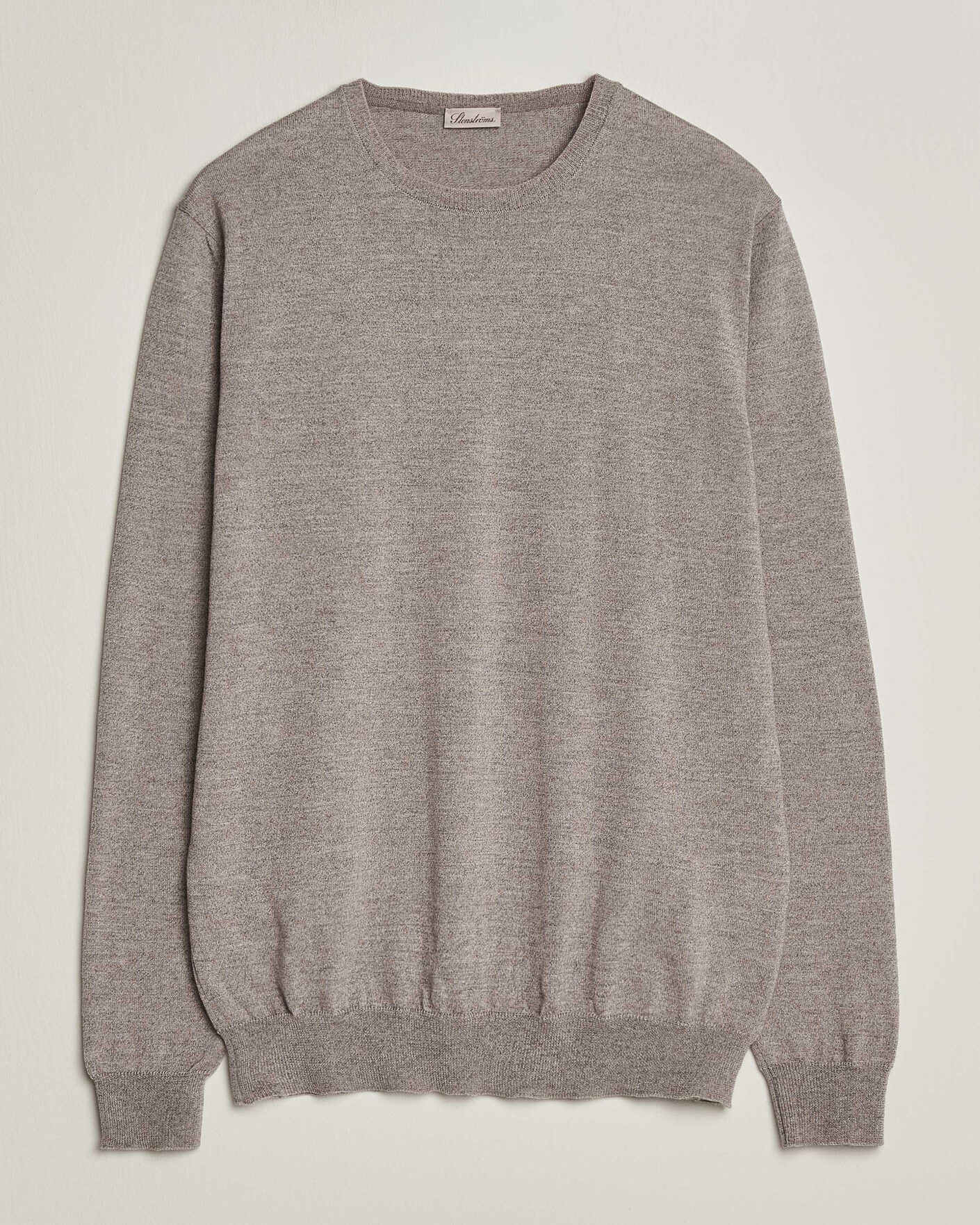 Mies | Puserot | Stenströms | Merino Patch Crew Neck Beige