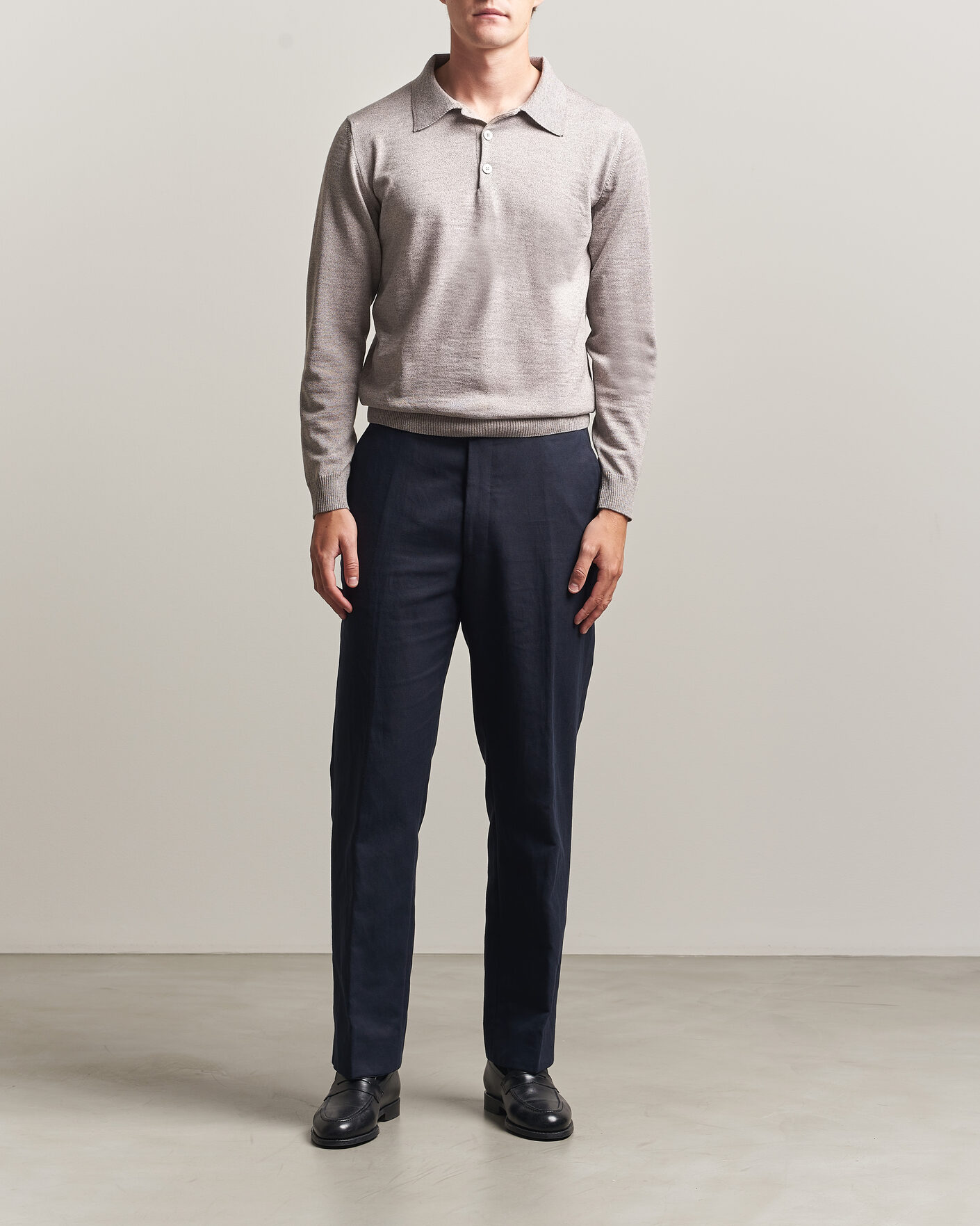 Mies | Puserot | Stenströms | Merino Polo Beige