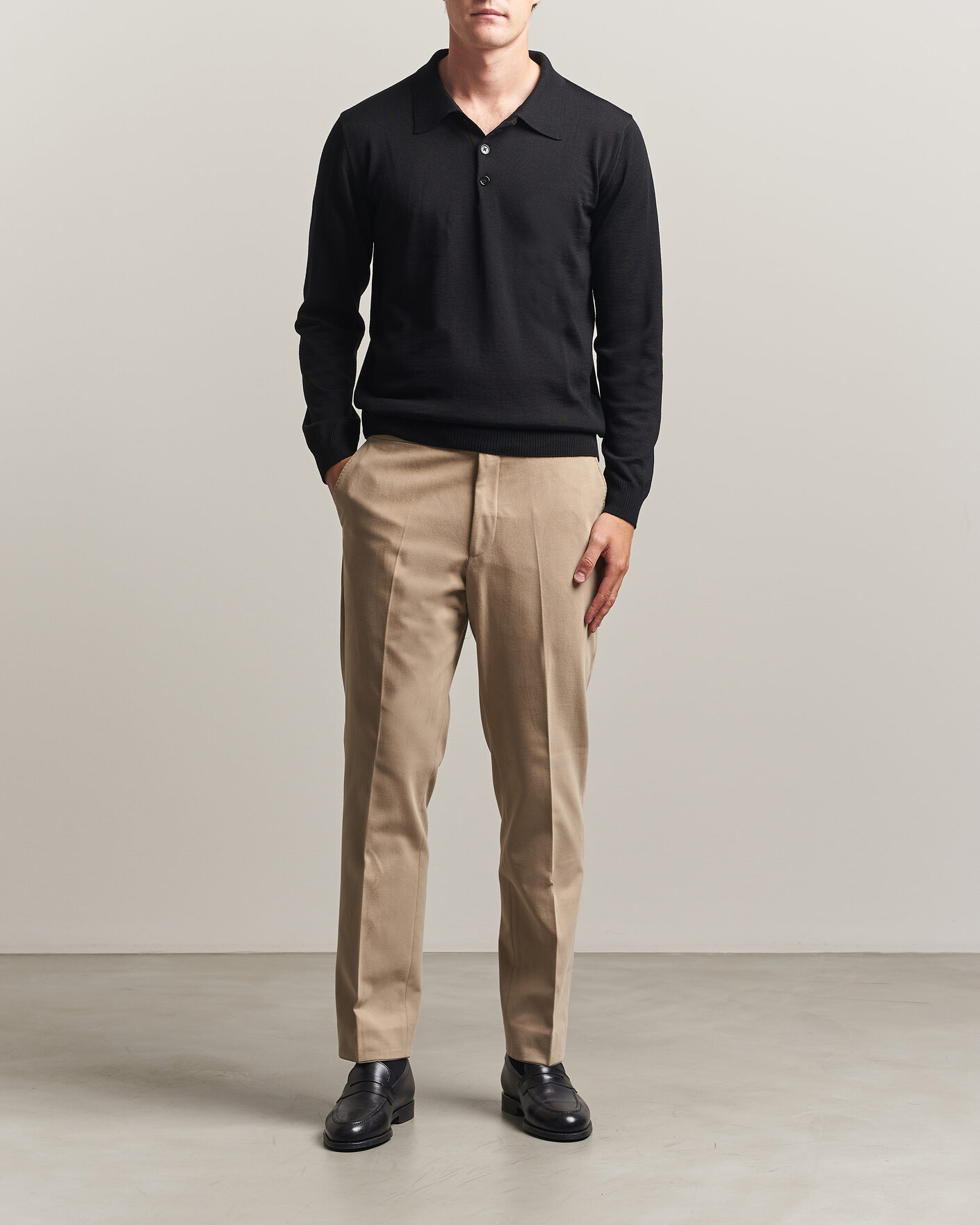 Mies | Puserot | Stenströms | Merino Polo Black