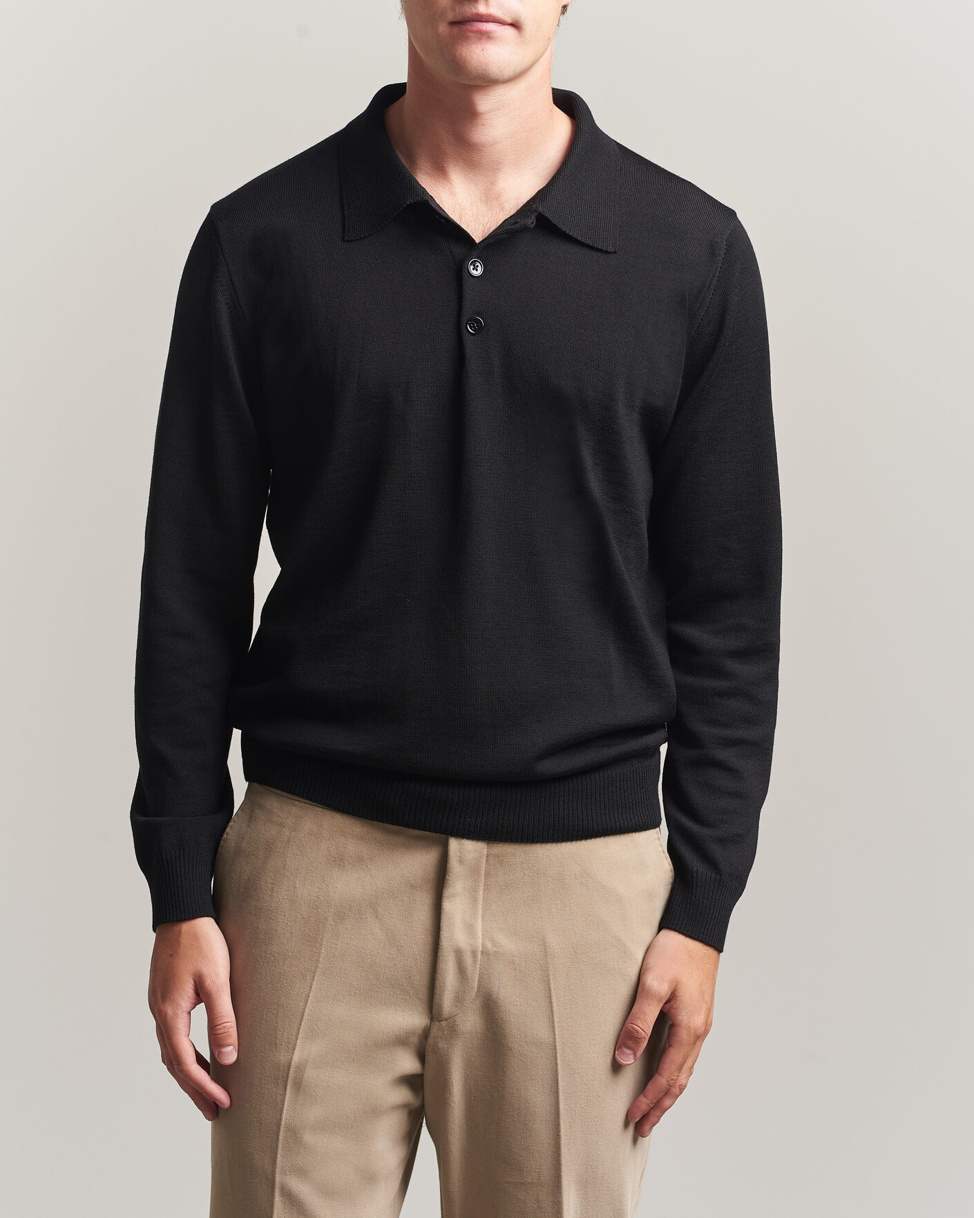 Mies | Puserot | Stenströms | Merino Polo Black