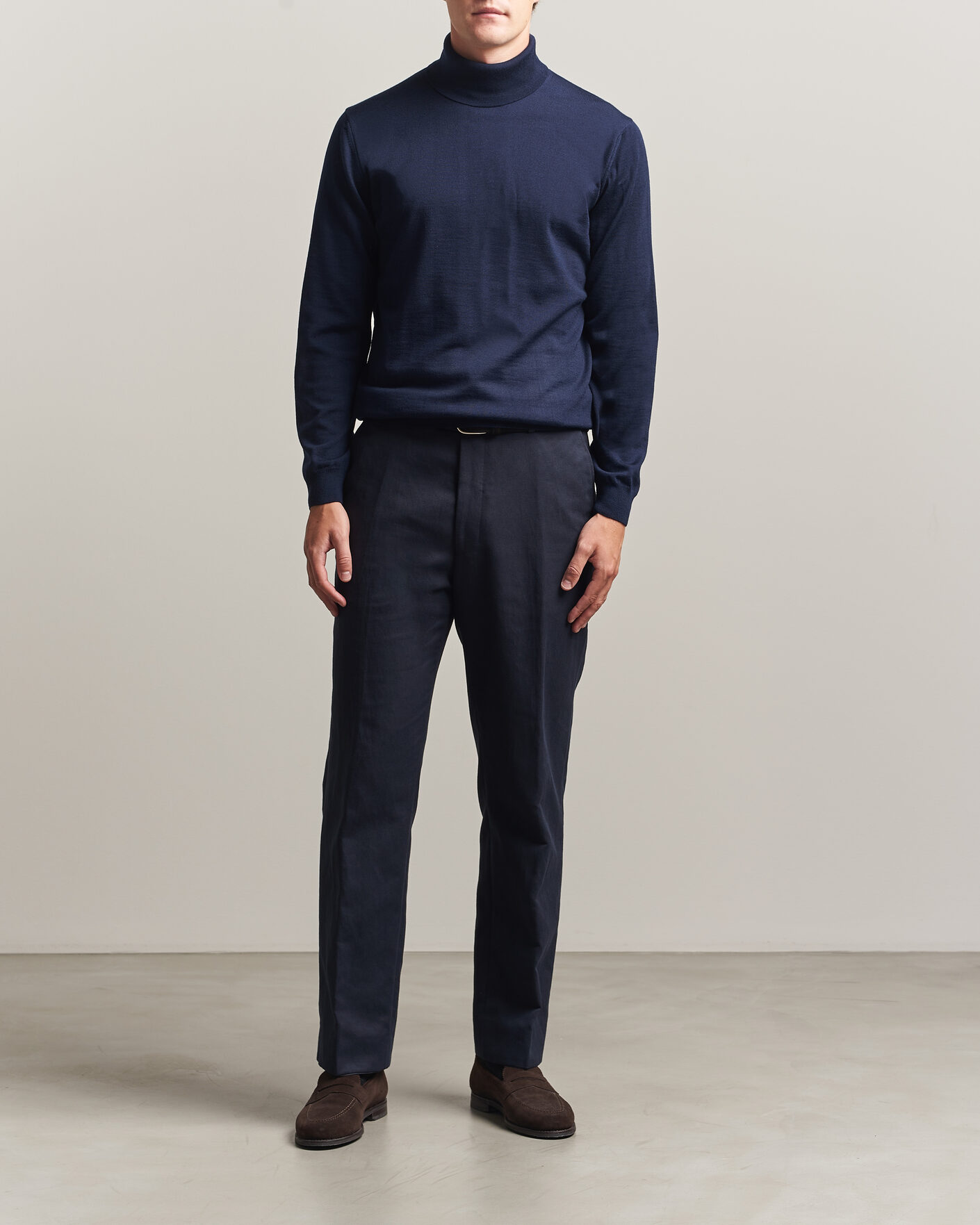 Mies | Puserot | Stenströms | Merino Rollneck Navy