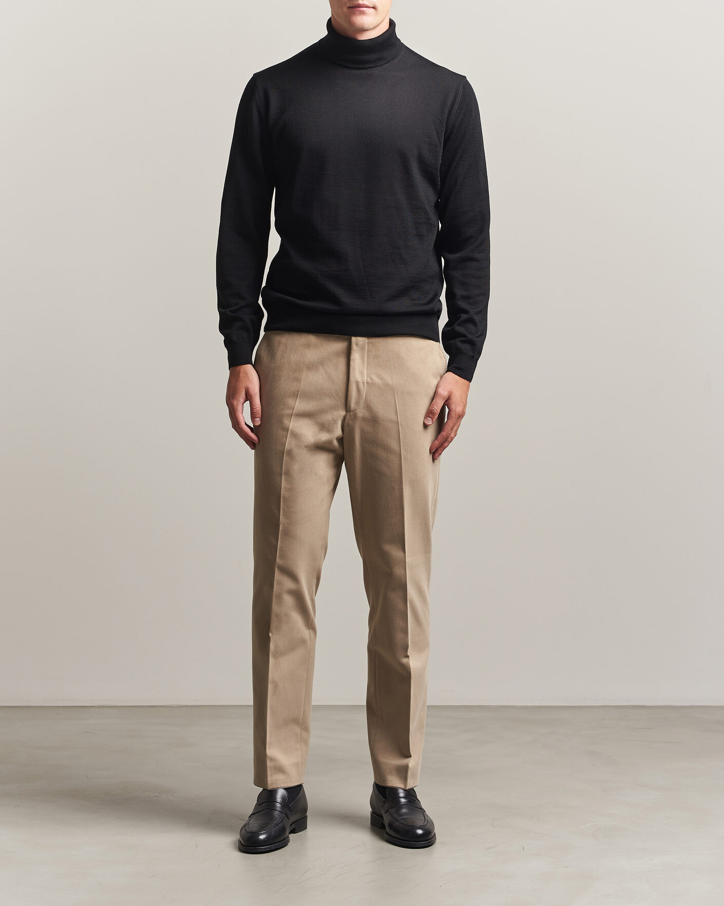 Mies | Puserot | Stenströms | Merino Rollneck Black
