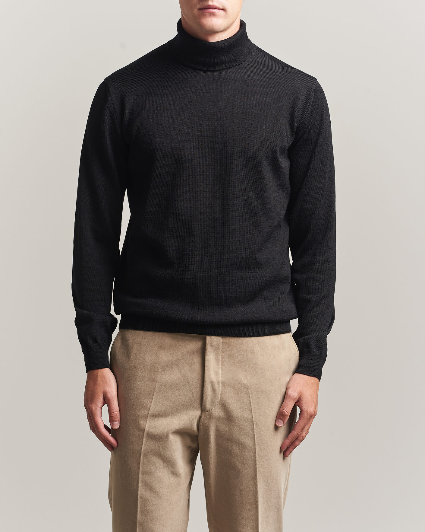 Mies | Puserot | Stenströms | Merino Rollneck Black