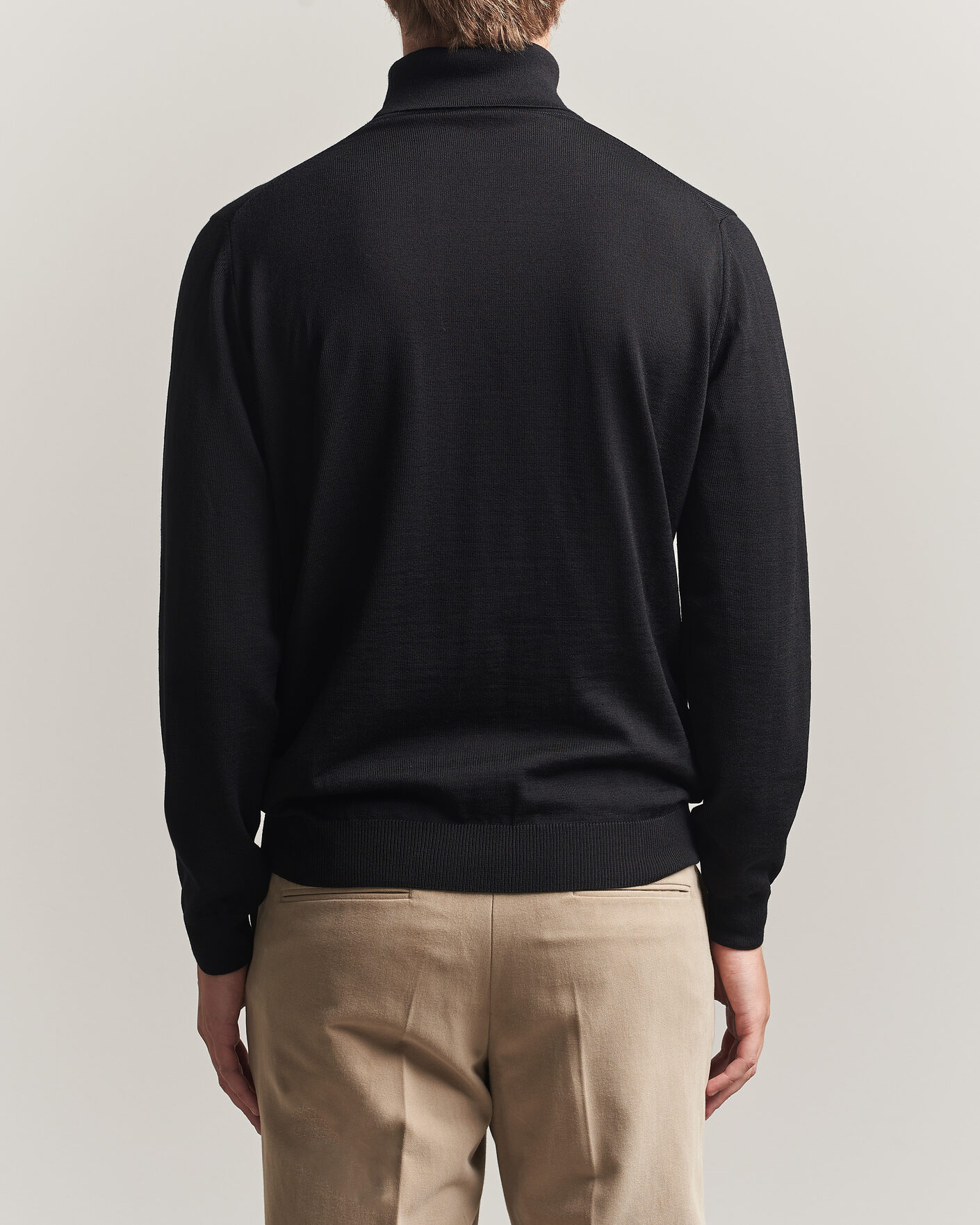 Mies | Puserot | Stenströms | Merino Rollneck Black