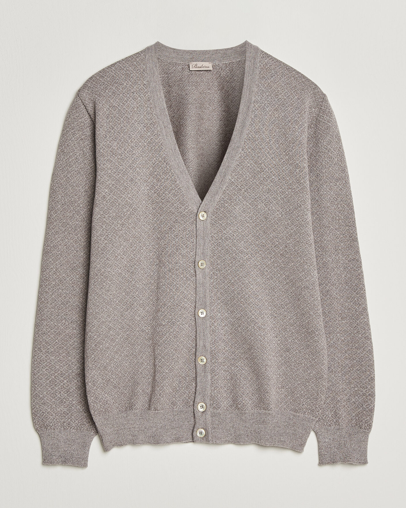 Mies | Puserot | Stenströms | Merino Jaquard Cardigan Beige