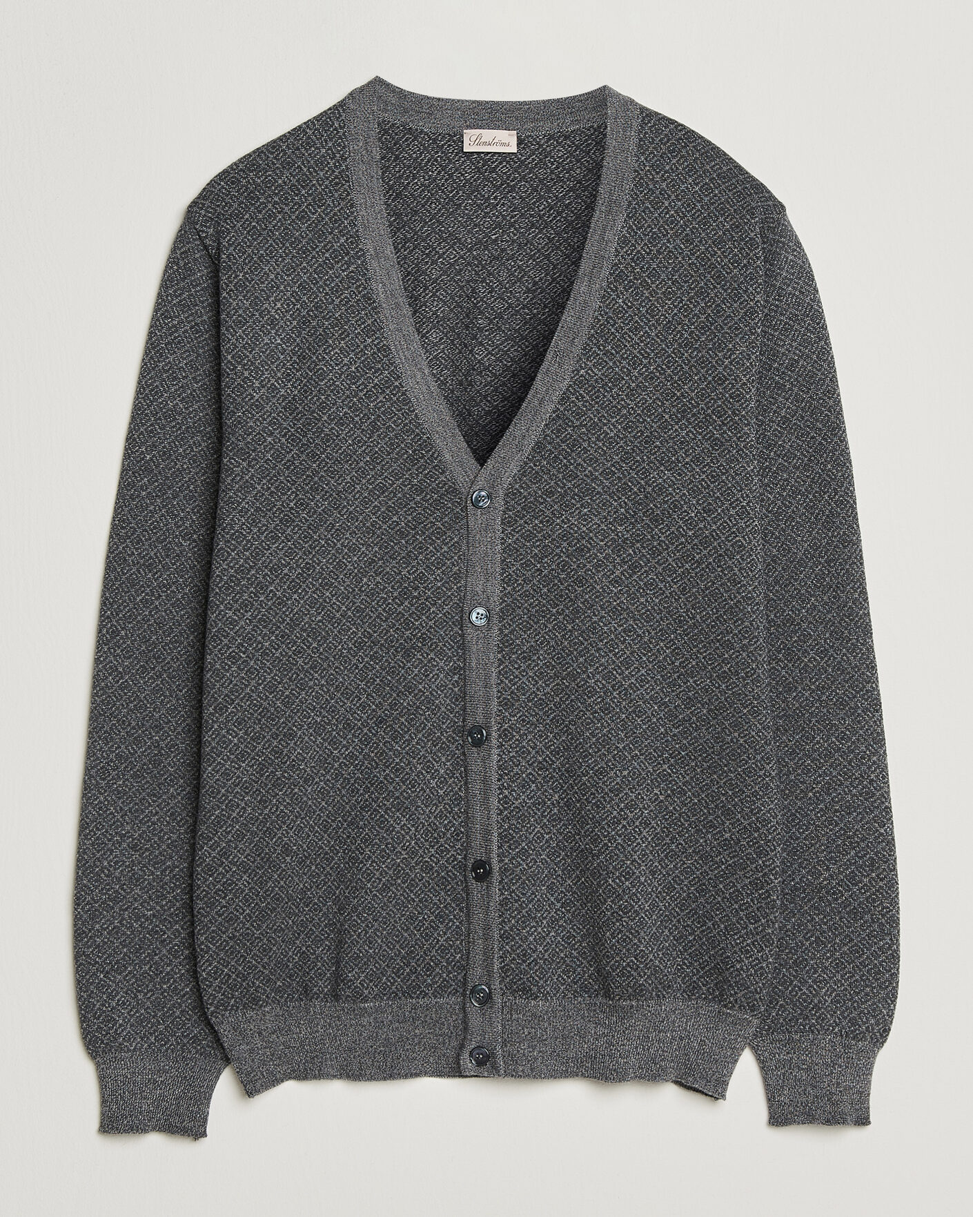 Mies | Puserot | Stenströms | Merino Jaquard Cardigan Dark Grey