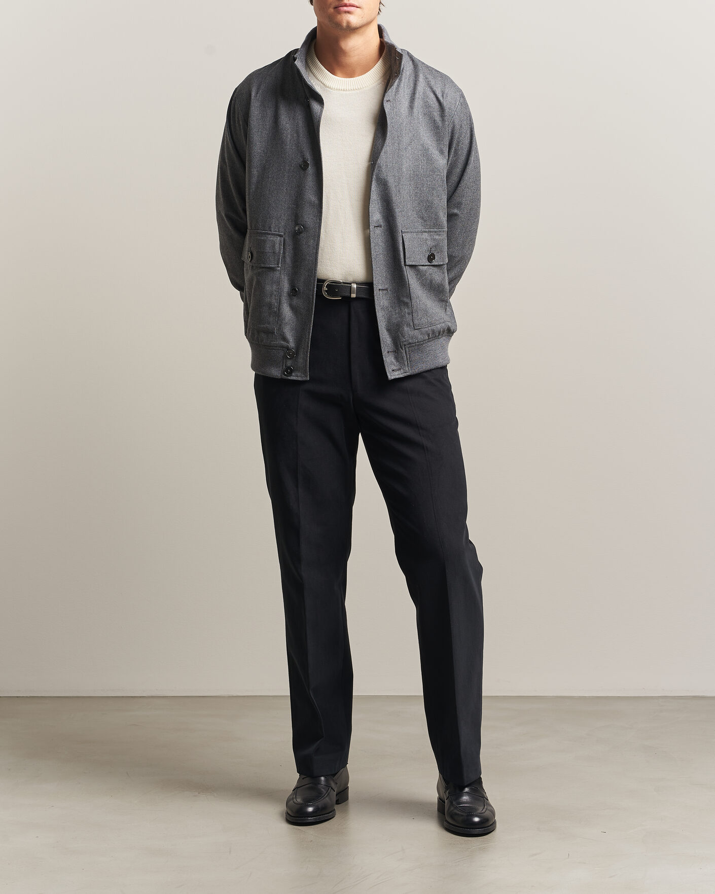 Mies | Takit | Stenströms | Flannel Bomber Jacket Grey