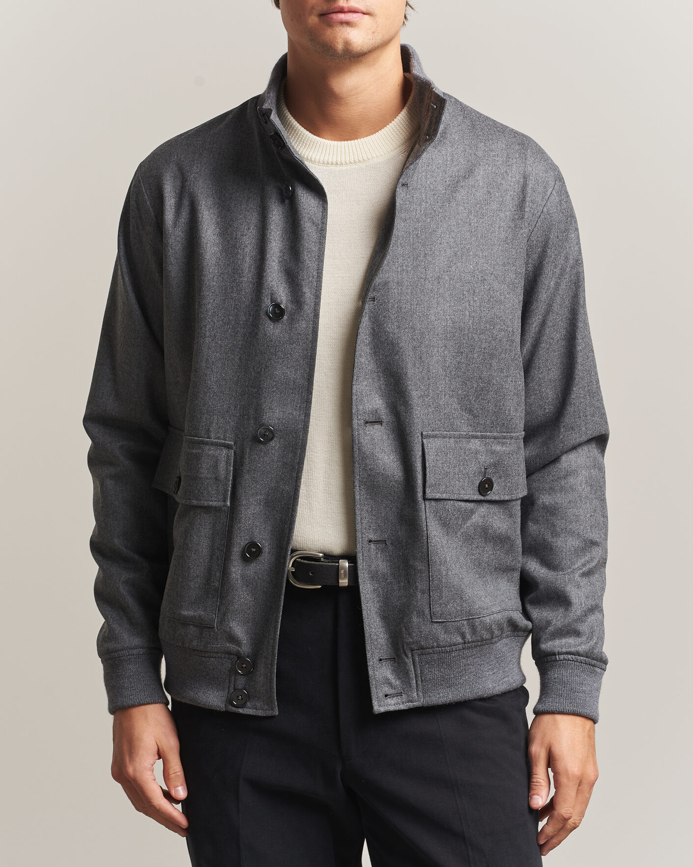 Mies | Takit | Stenströms | Flannel Bomber Jacket Grey