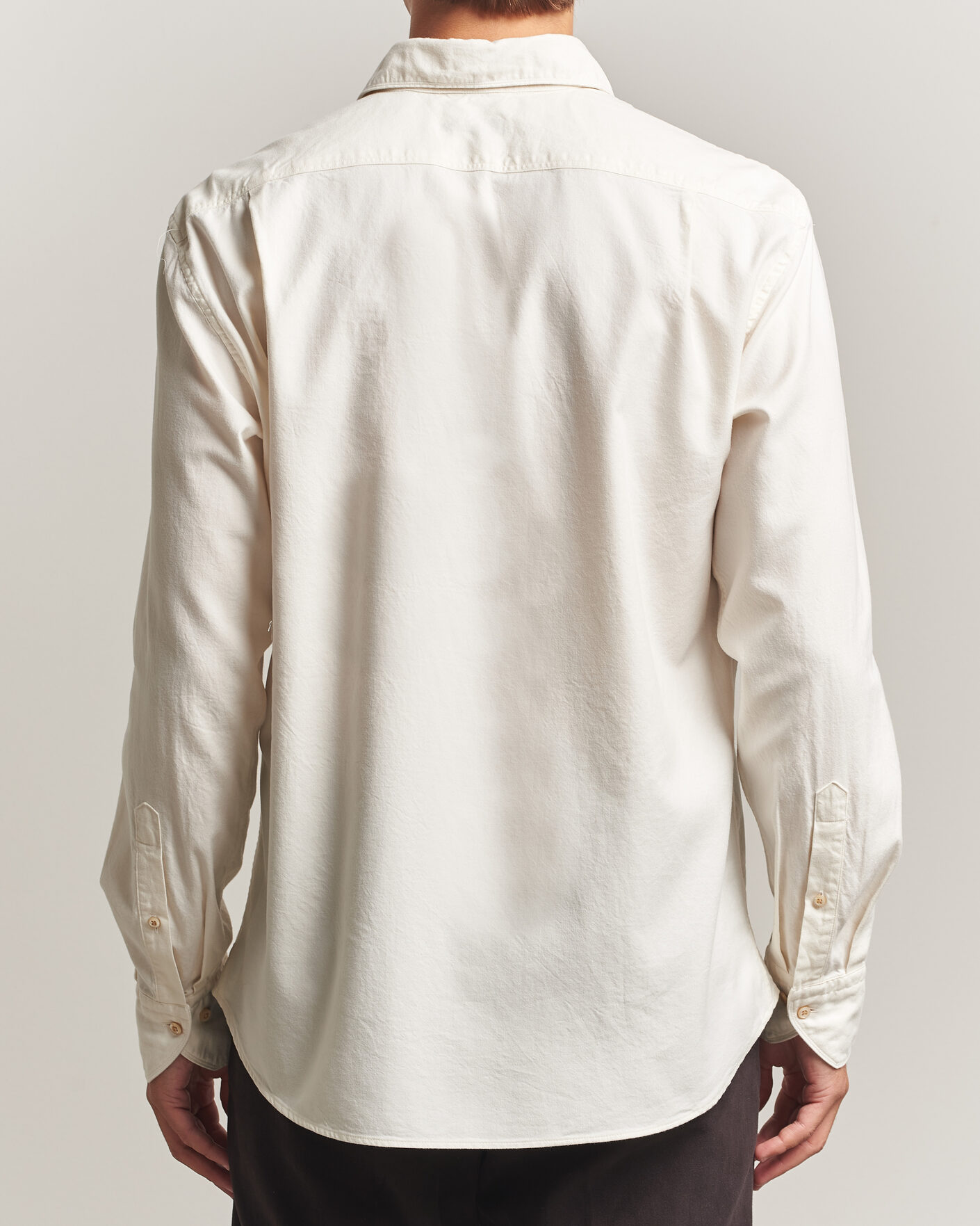 Mies | Kauluspaidat | Stenströms | Regular Fit Cut Away Flannel Shirt Off White