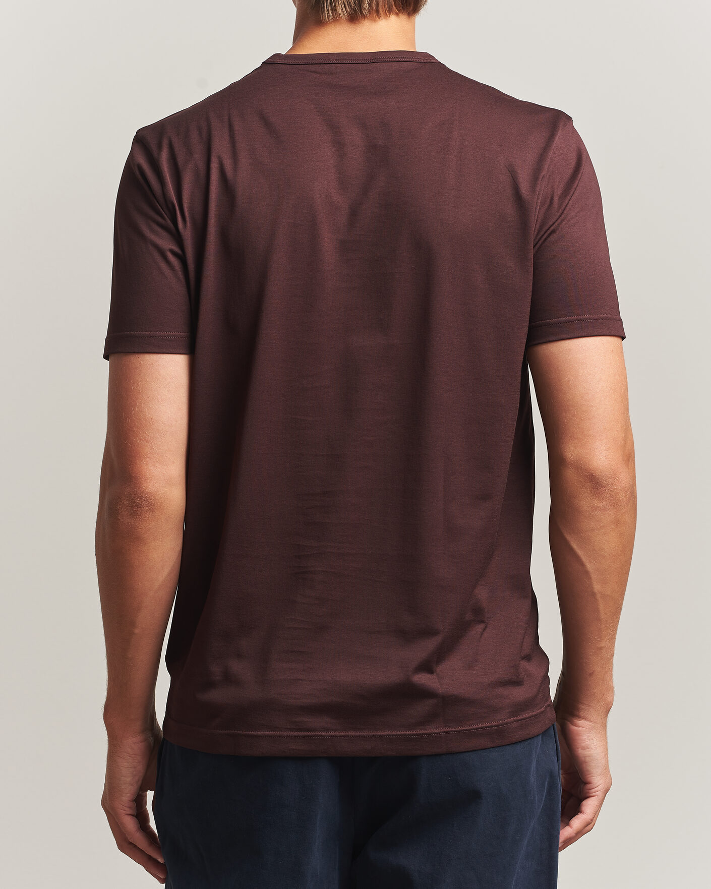 Mies | T-paidat | Sunspel | Crew Neck Q82 Cotton T-Shirt Dark Brown