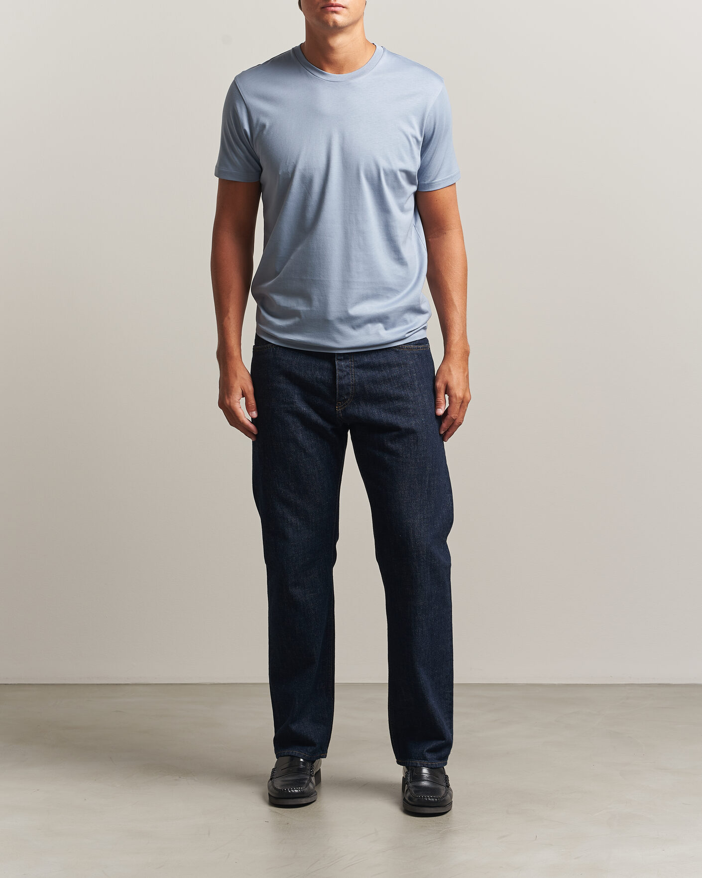 Mies | T-paidat | Sunspel | Riviera Midweight T-Shirt Powder Blue