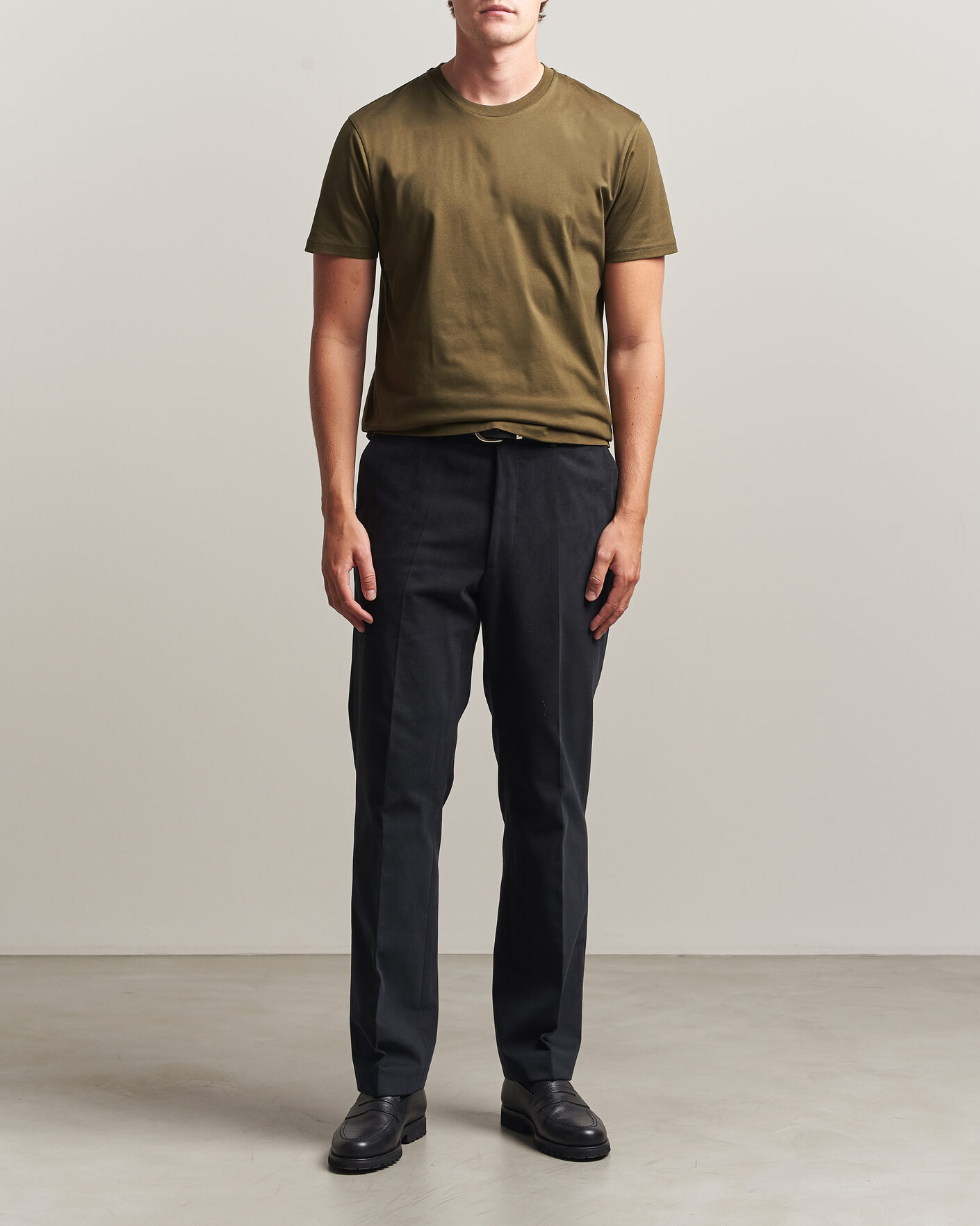 Mies | T-paidat | Sunspel | Riviera Midweight T-Shirt Loden Green