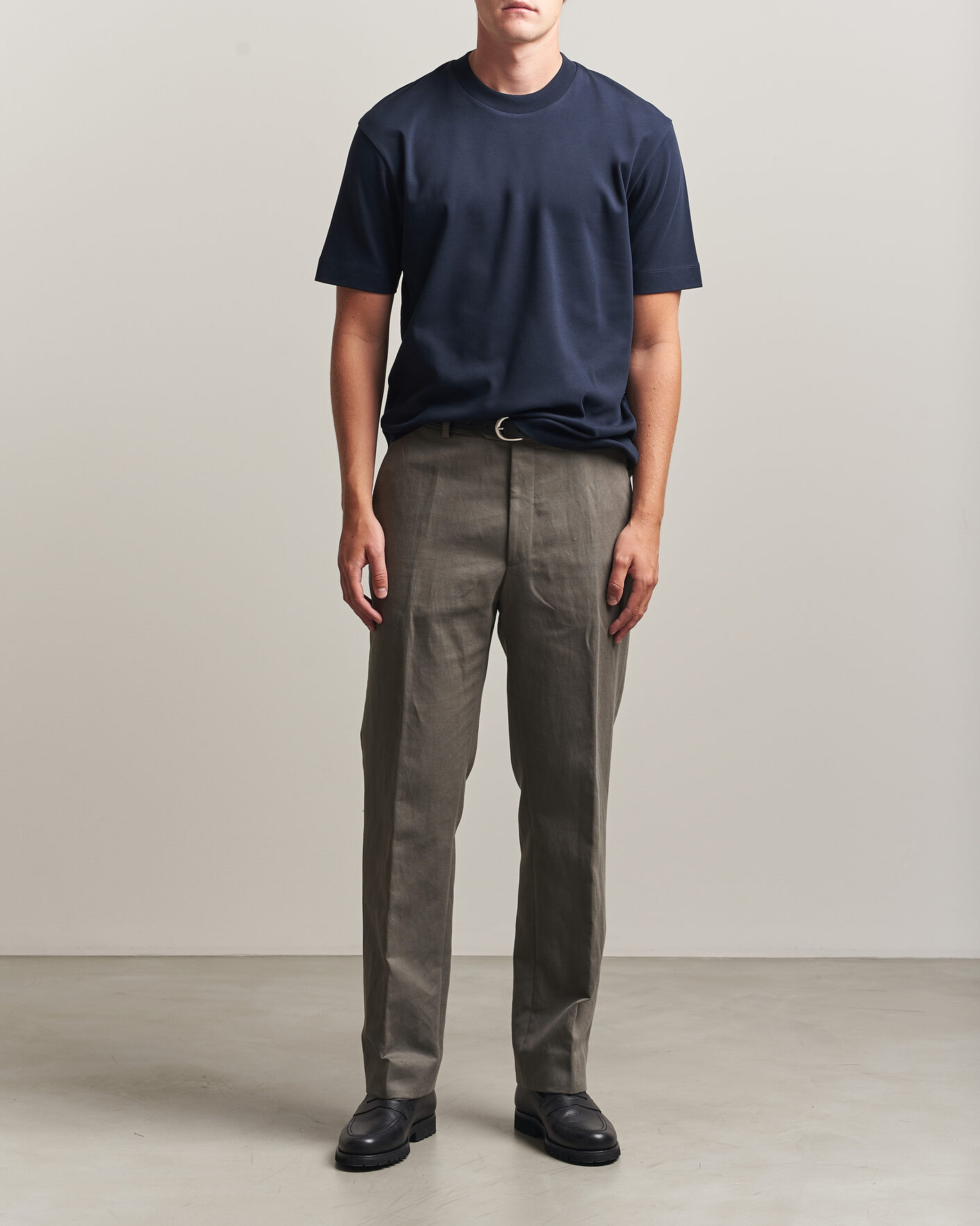 Mies | T-paidat | Sunspel | Heavy Weight Supima Cotton T-Shirt Midnight Navy