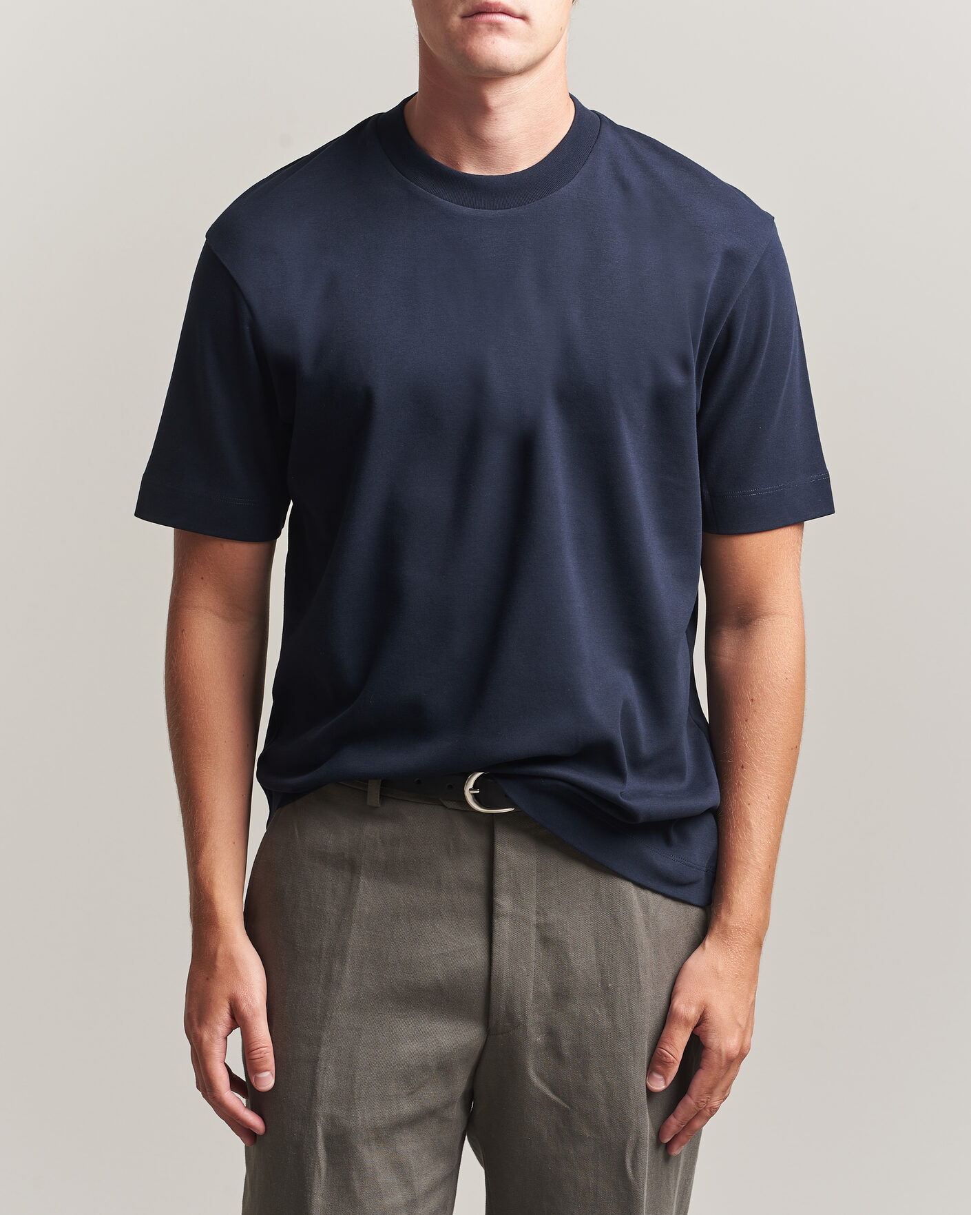 Mies | T-paidat | Sunspel | Heavy Weight Supima Cotton T-Shirt Midnight Navy