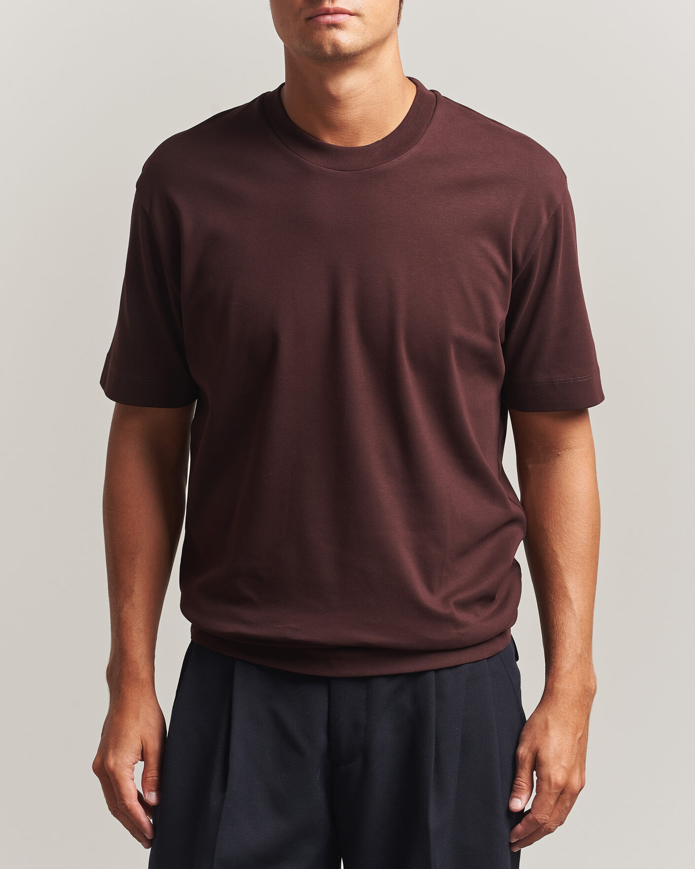 Mies | T-paidat | Sunspel | Heavy Weight Supima Cotton T-Shirt Dark Brown