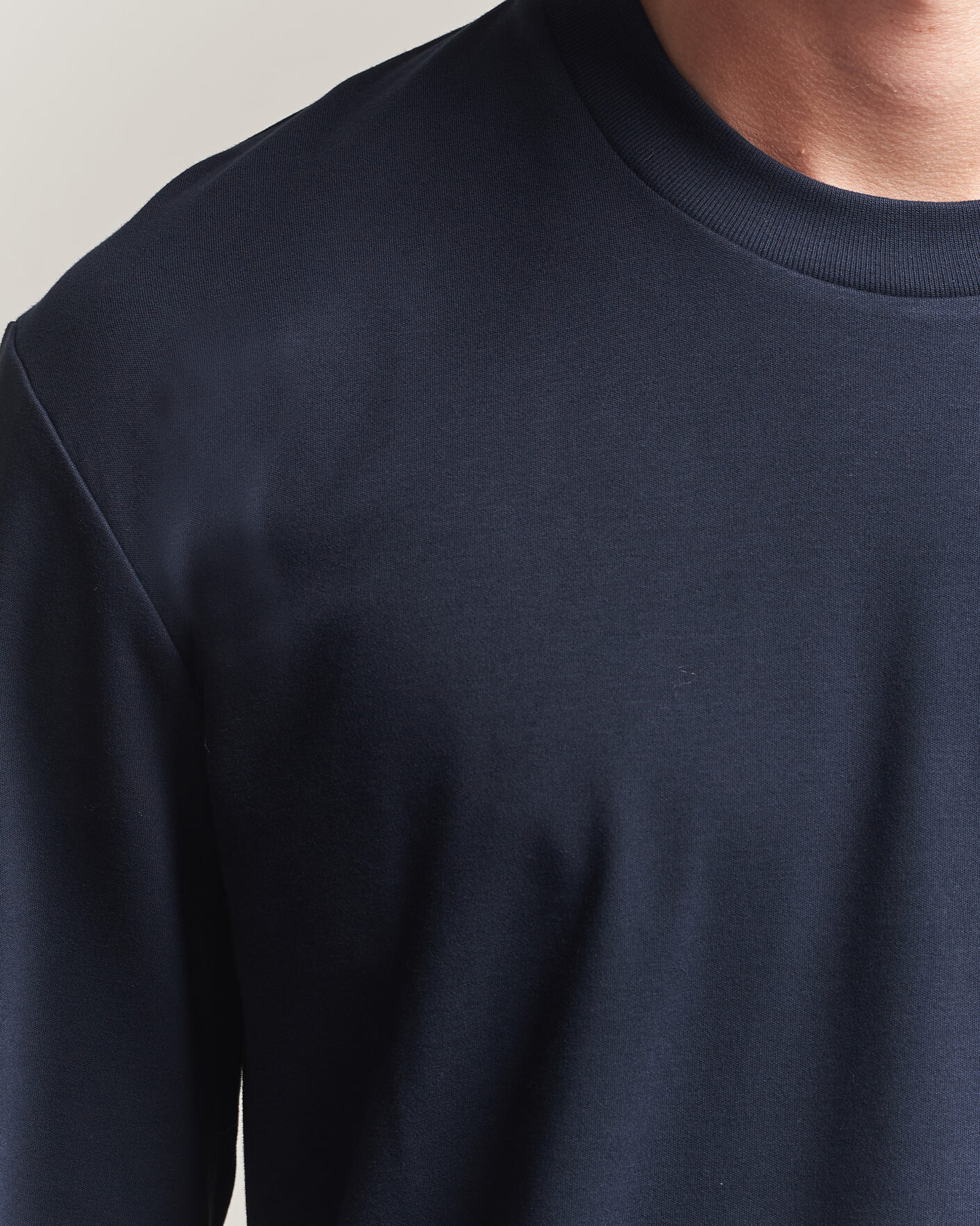 Mies | T-paidat | Sunspel | Heavy Weight Supima Cotton Long Sleeve T-Shirt Navy