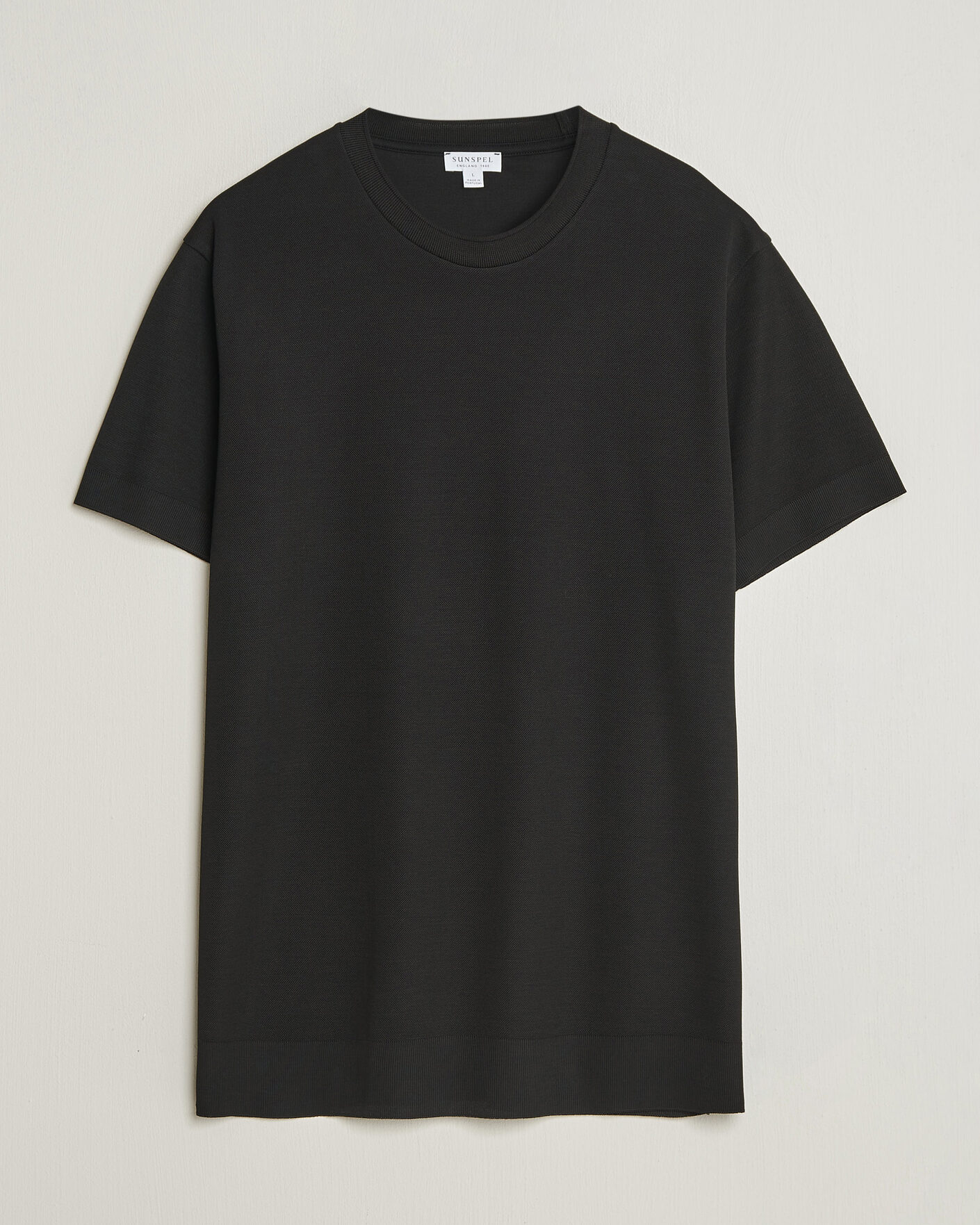Mies | T-paidat | Sunspel | Cotton Piquet T-Shirt Black