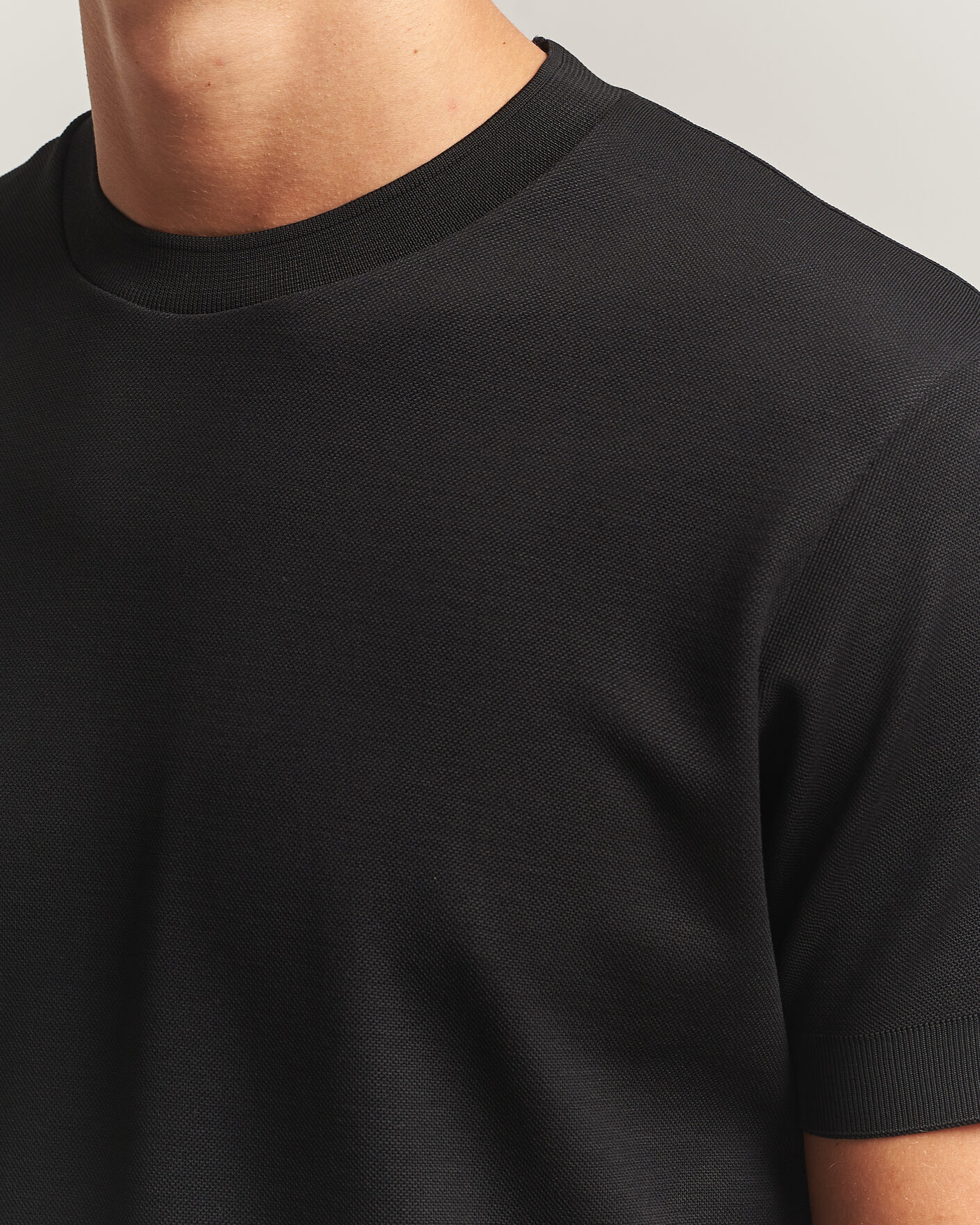 Mies | T-paidat | Sunspel | Cotton Piquet T-Shirt Black
