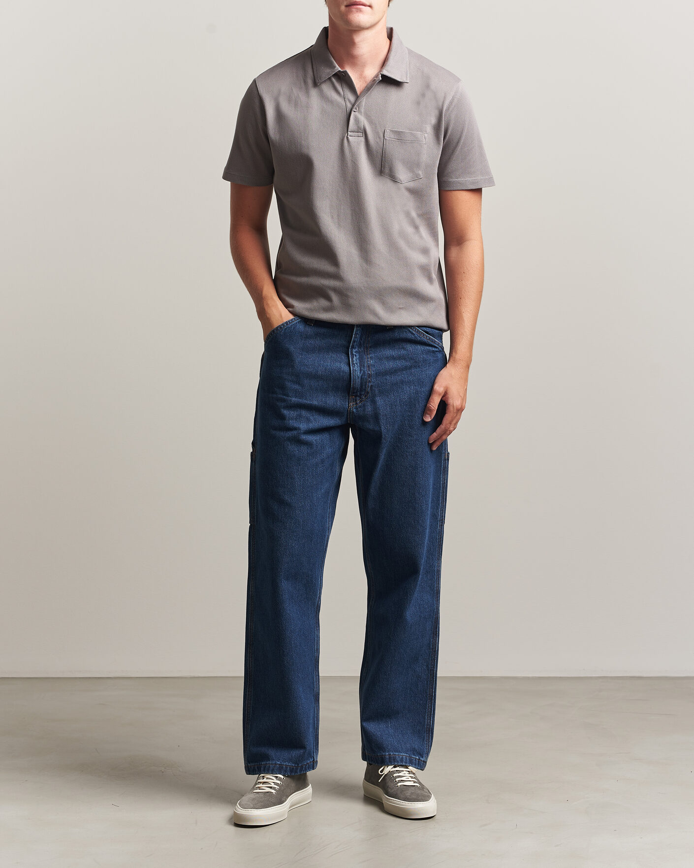 Mies | Pikeet | Sunspel | Riviera Polo Shirt Smoke Grey