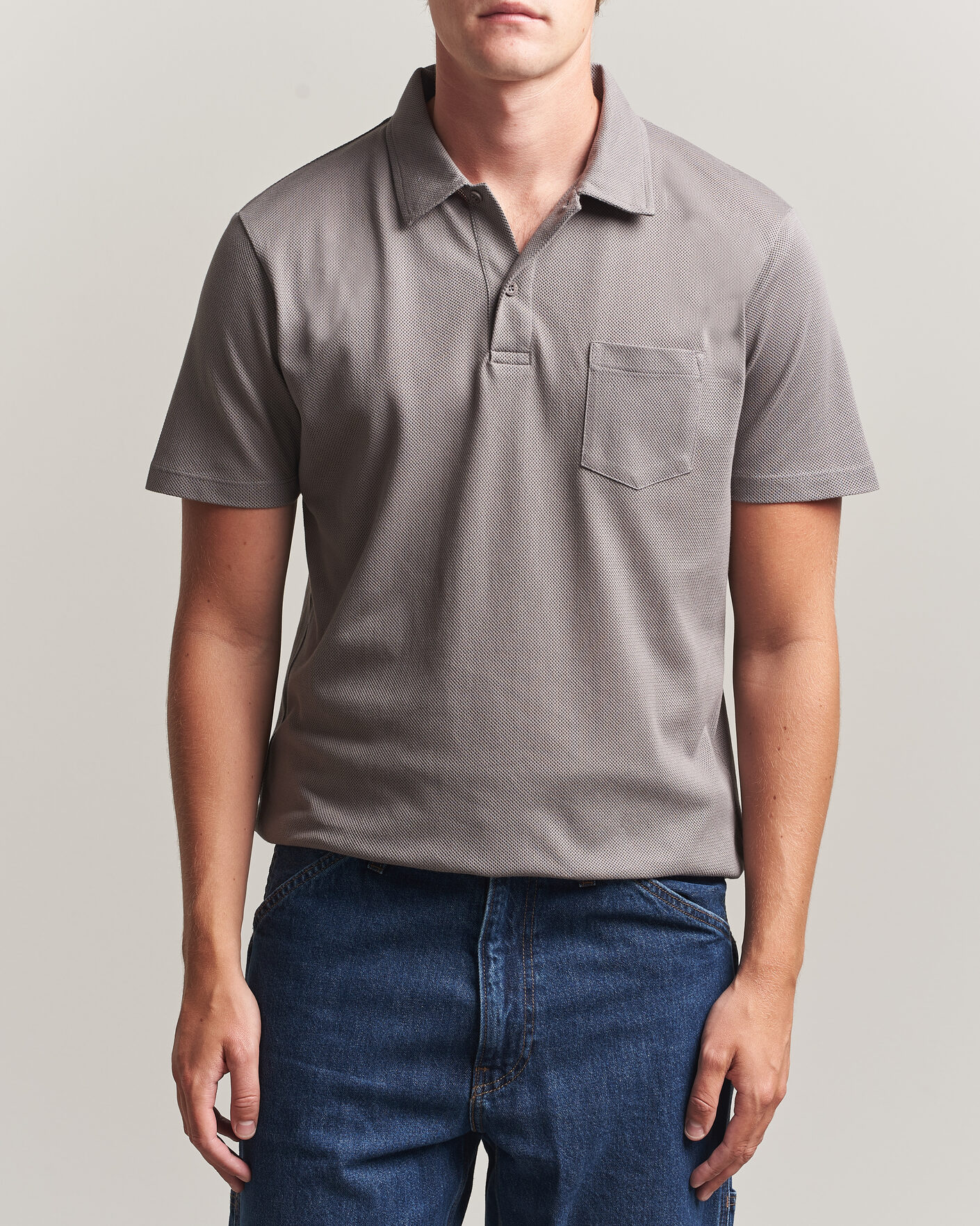 Mies | Pikeet | Sunspel | Riviera Polo Shirt Smoke Grey