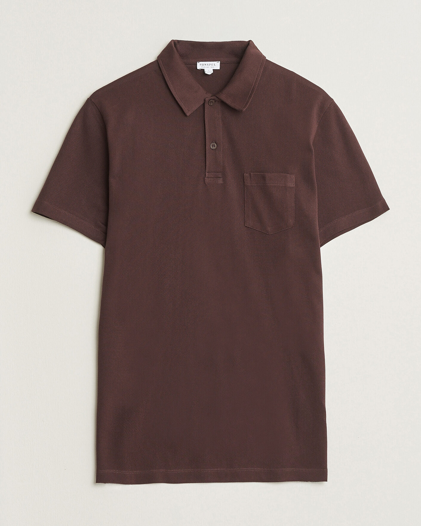 Mies | Pikeet | Sunspel | Riviera Polo Shirt Dark Brown