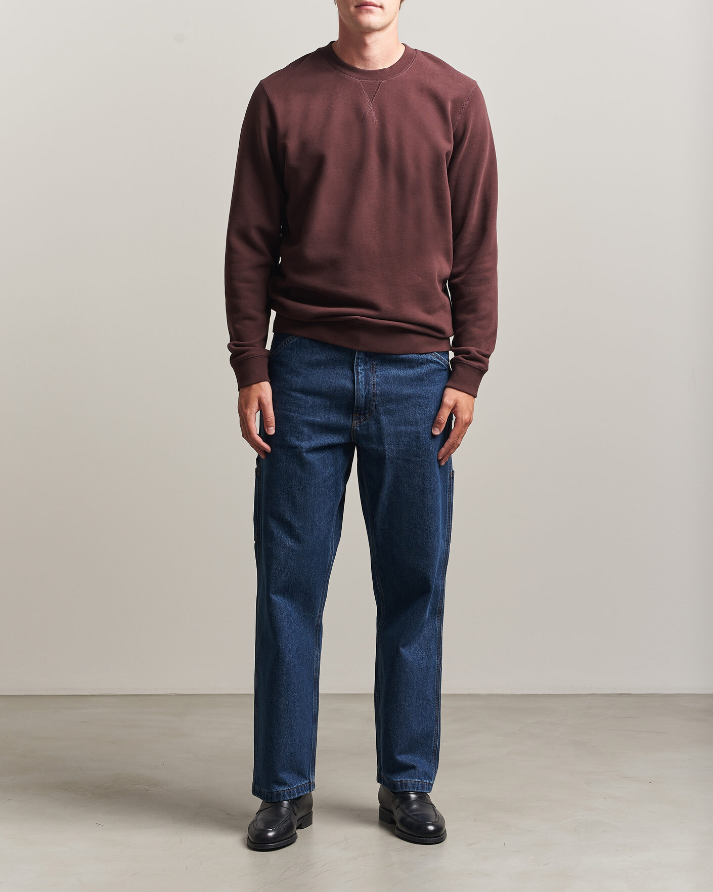 Mies | Puserot | Sunspel | Loopback Sweatshirt Dark Brown