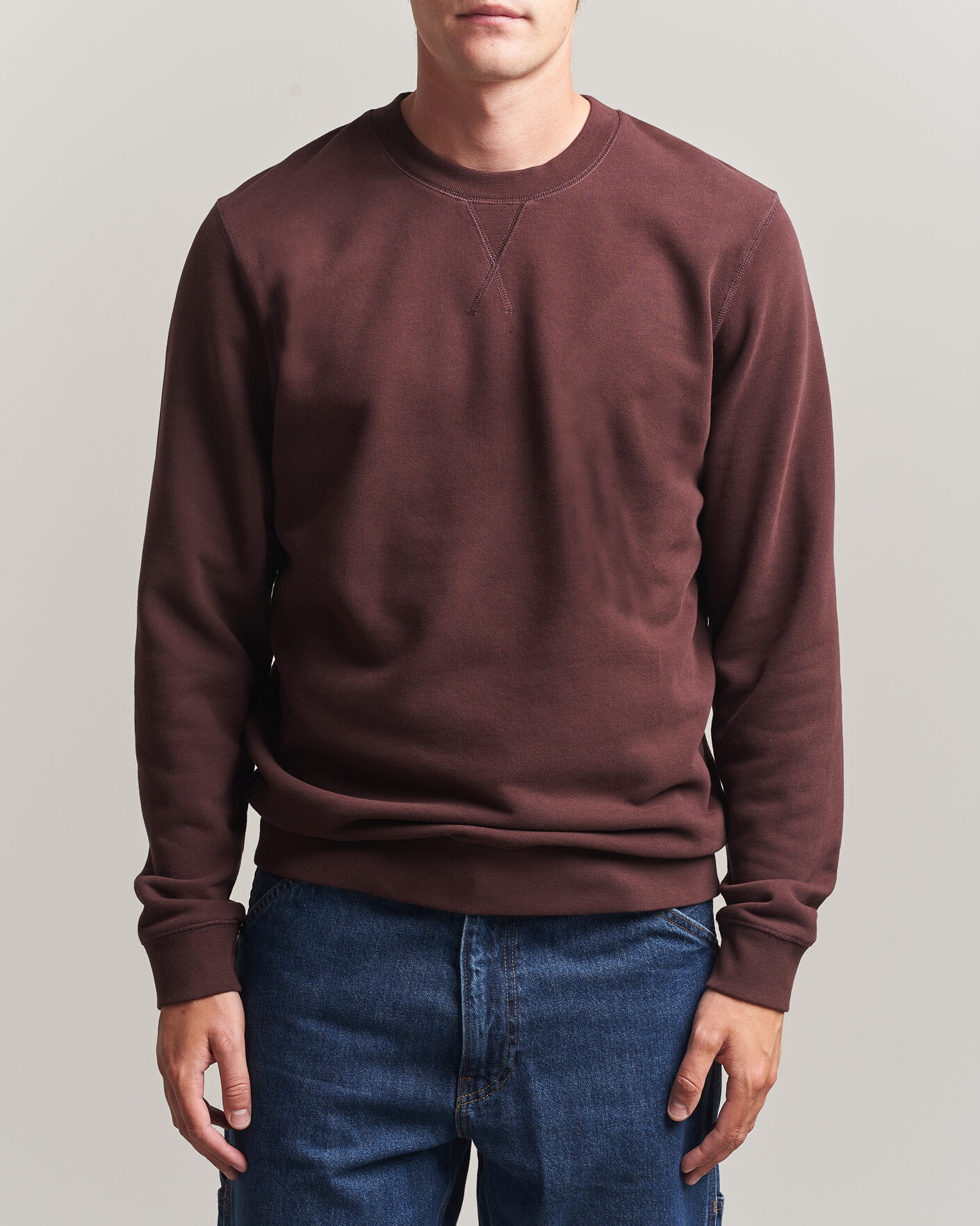 Mies | Puserot | Sunspel | Loopback Sweatshirt Dark Brown