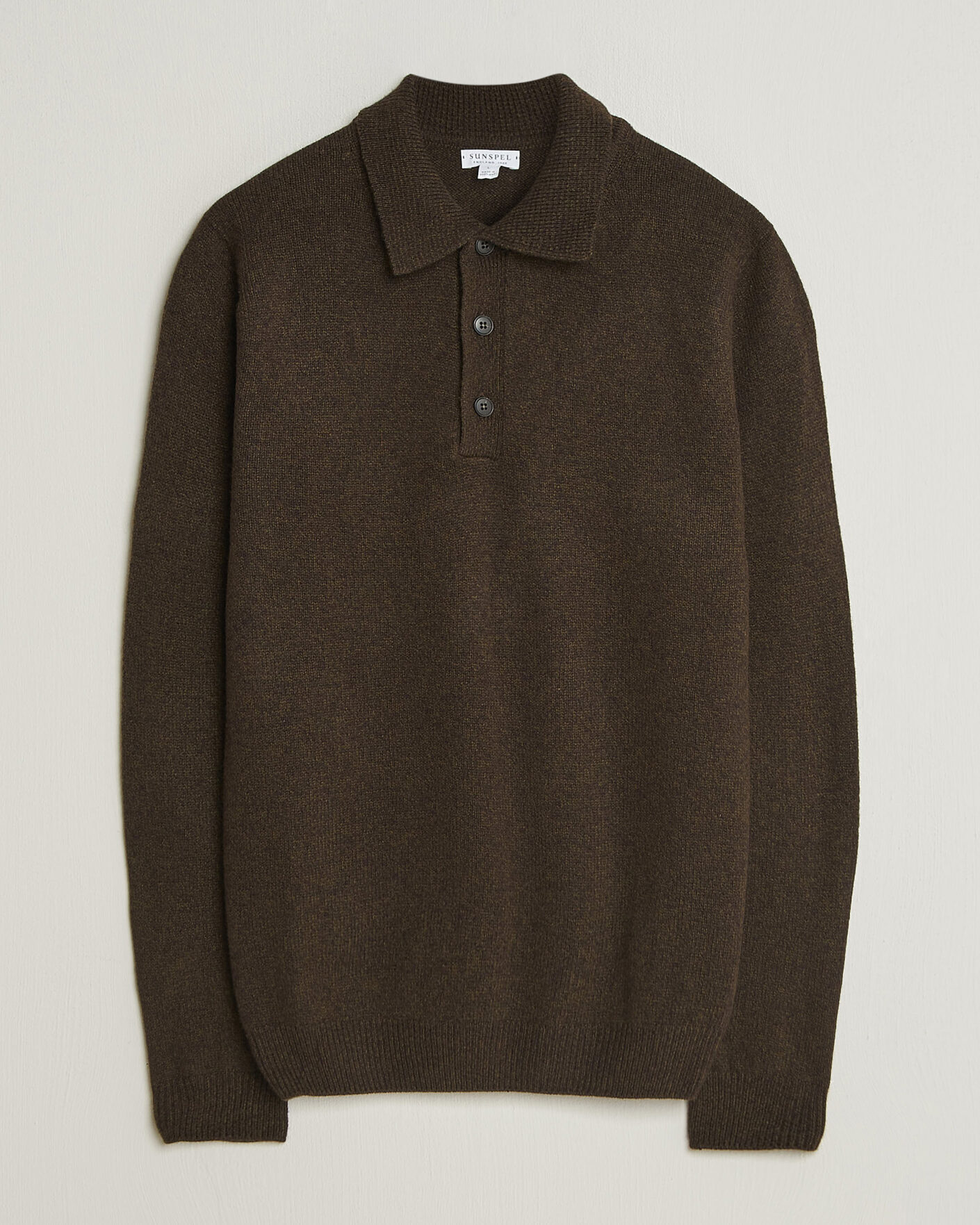Mies | Puserot | Sunspel | Lambswool Poloshirt Loden Twist