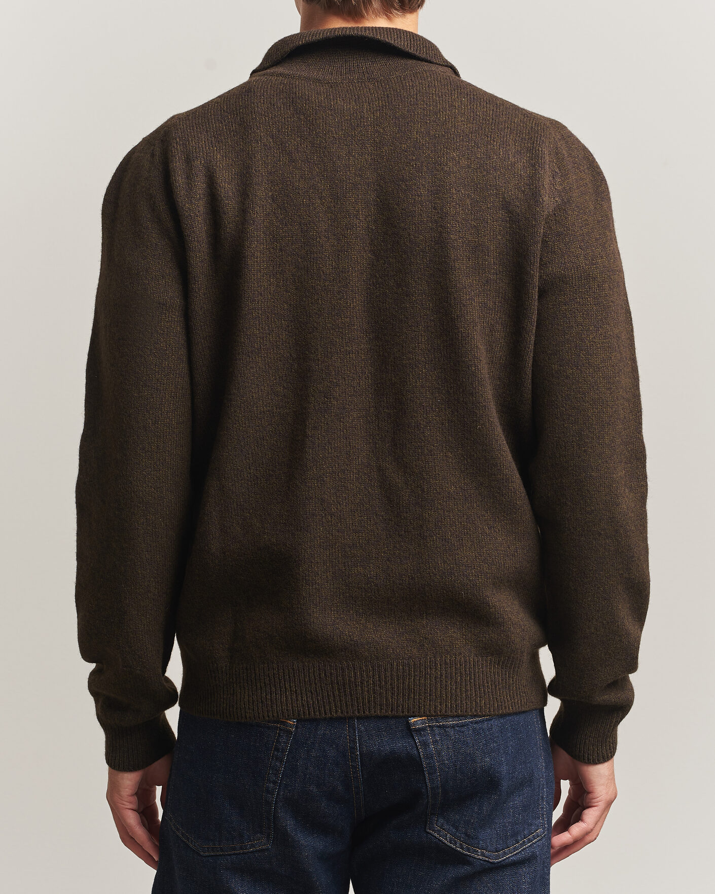 Mies | Puserot | Sunspel | Lambswool Poloshirt Loden Twist