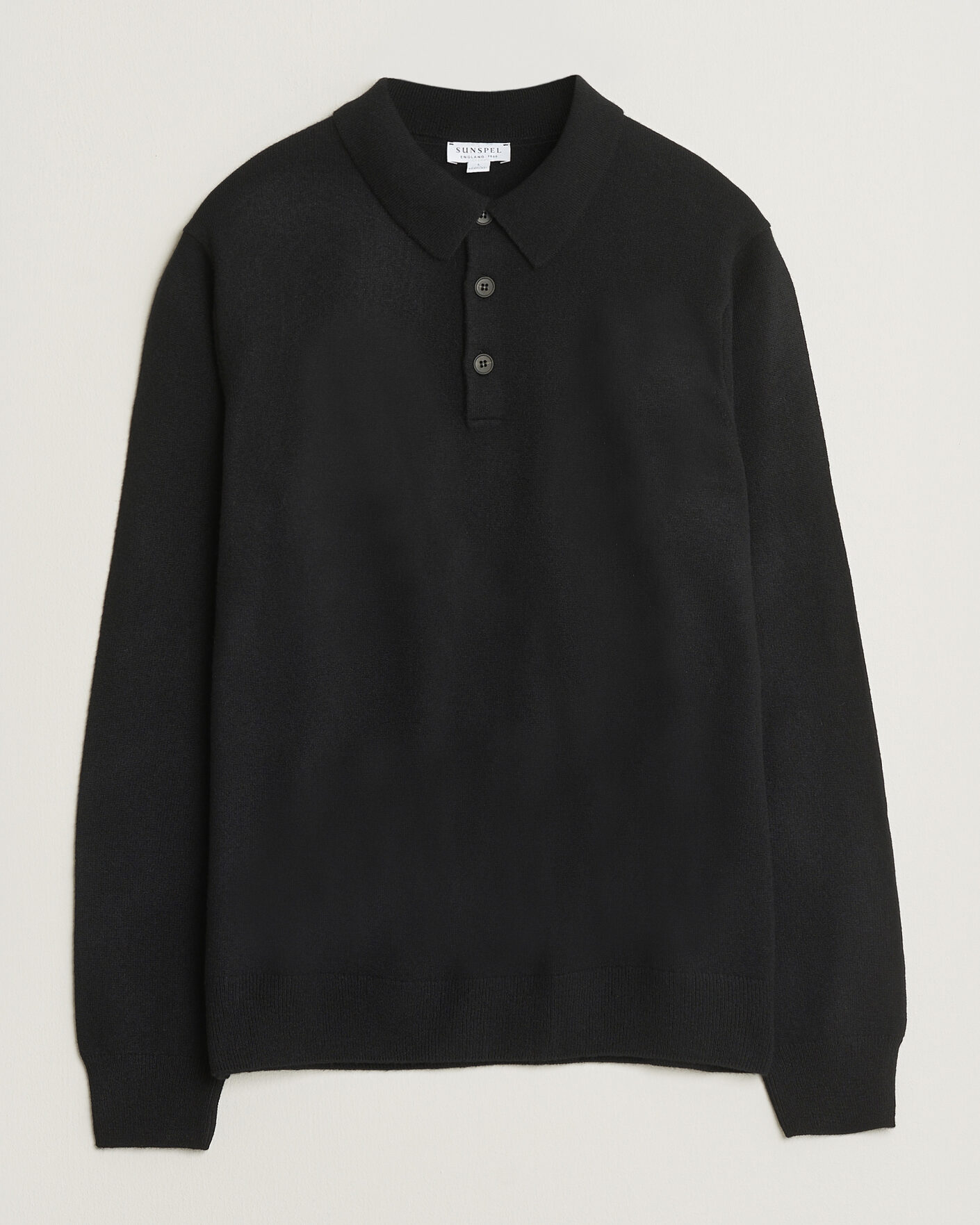 Mies | Puserot | Sunspel | Cashmere Polo Black