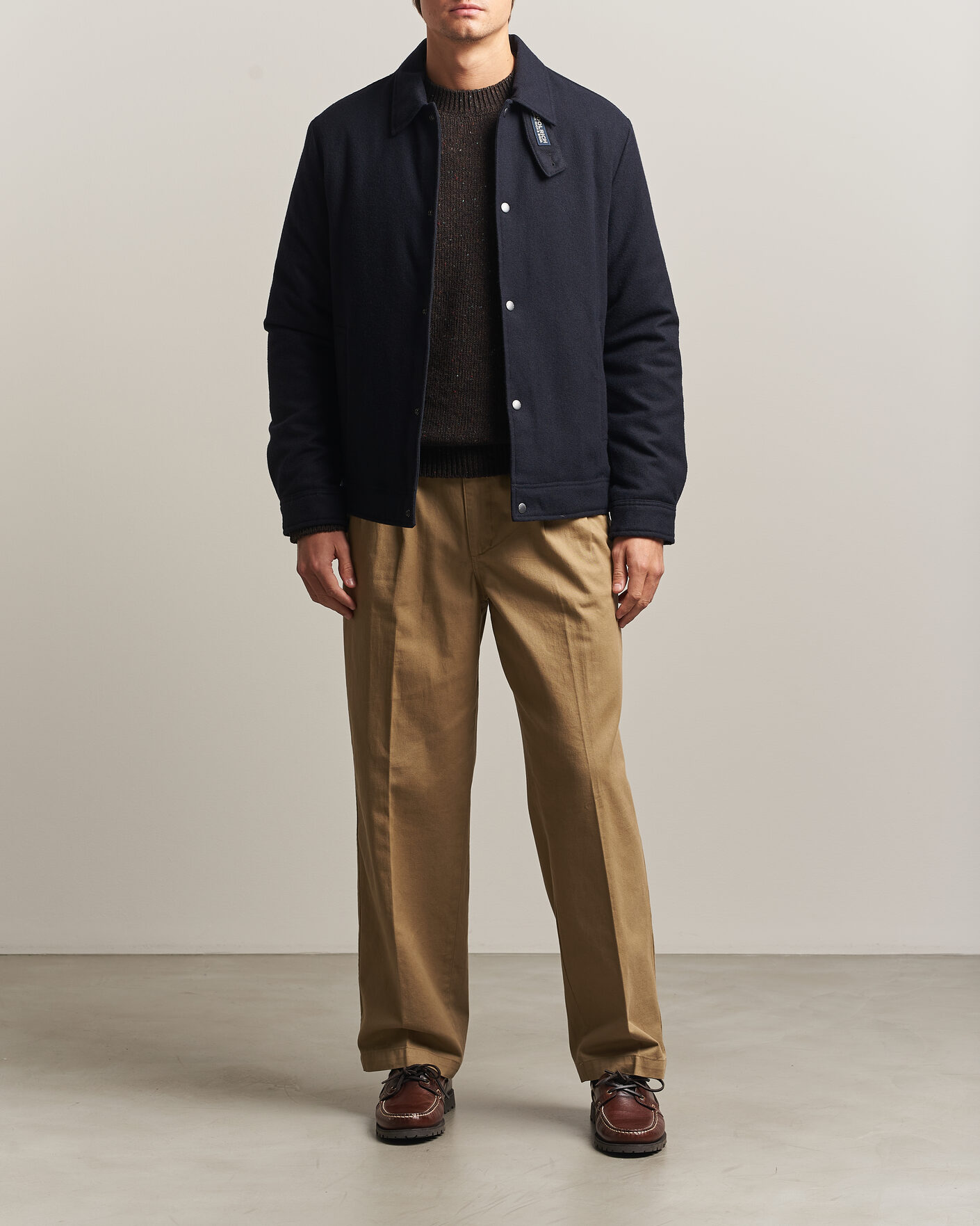 Mies | Takit | Woolrich | Wool Light Padded Keating Shirt Jacket Melton Blue