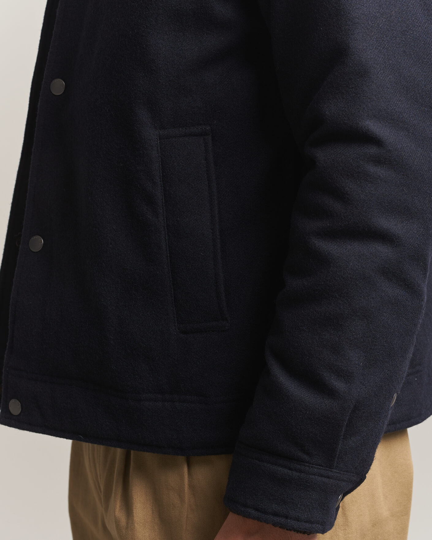 Mies | Takit | Woolrich | Wool Light Padded Keating Shirt Jacket Melton Blue