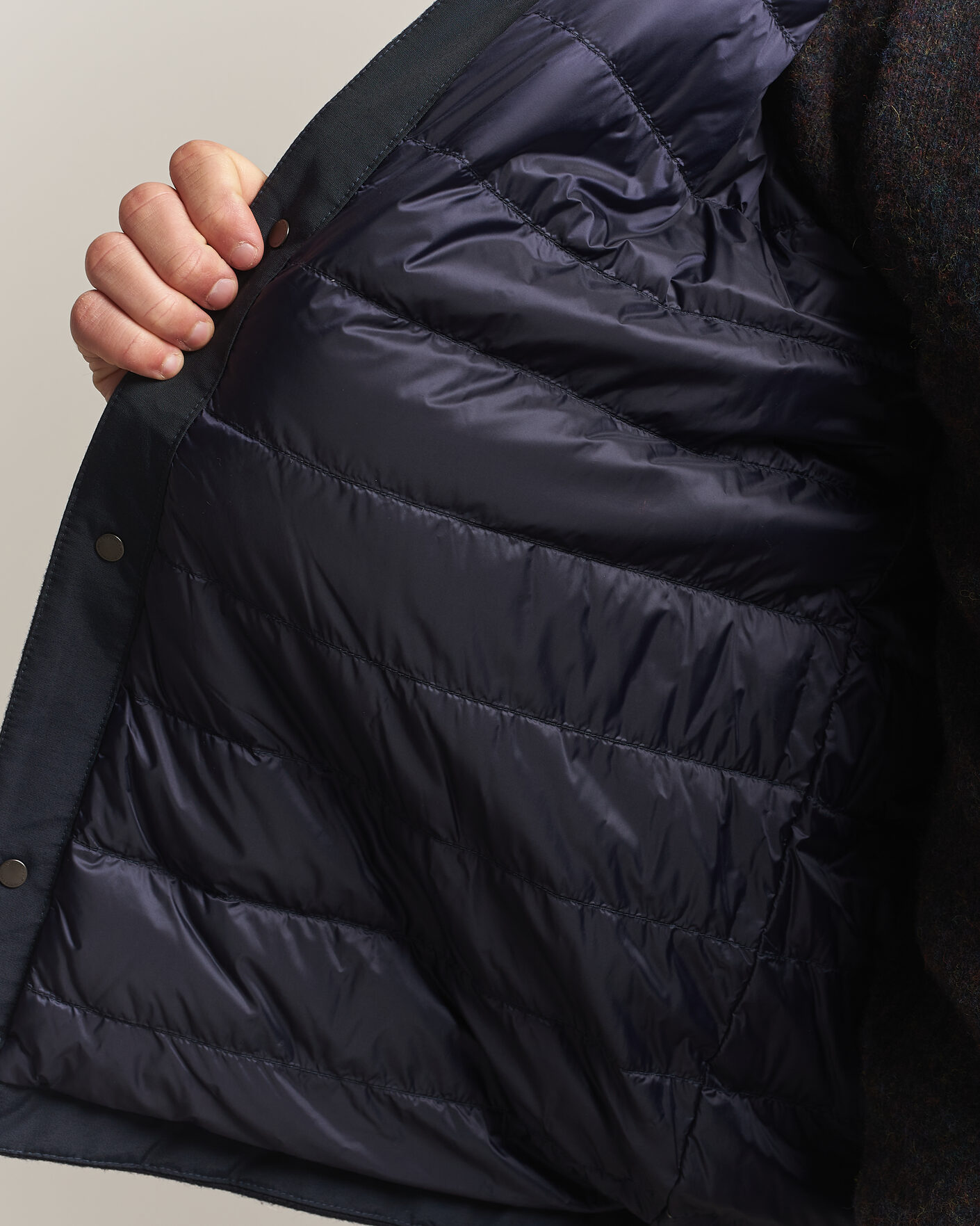 Mies | Takit | Woolrich | Alaskan Wool Light Padded Shirt Jacket Melton Blue
