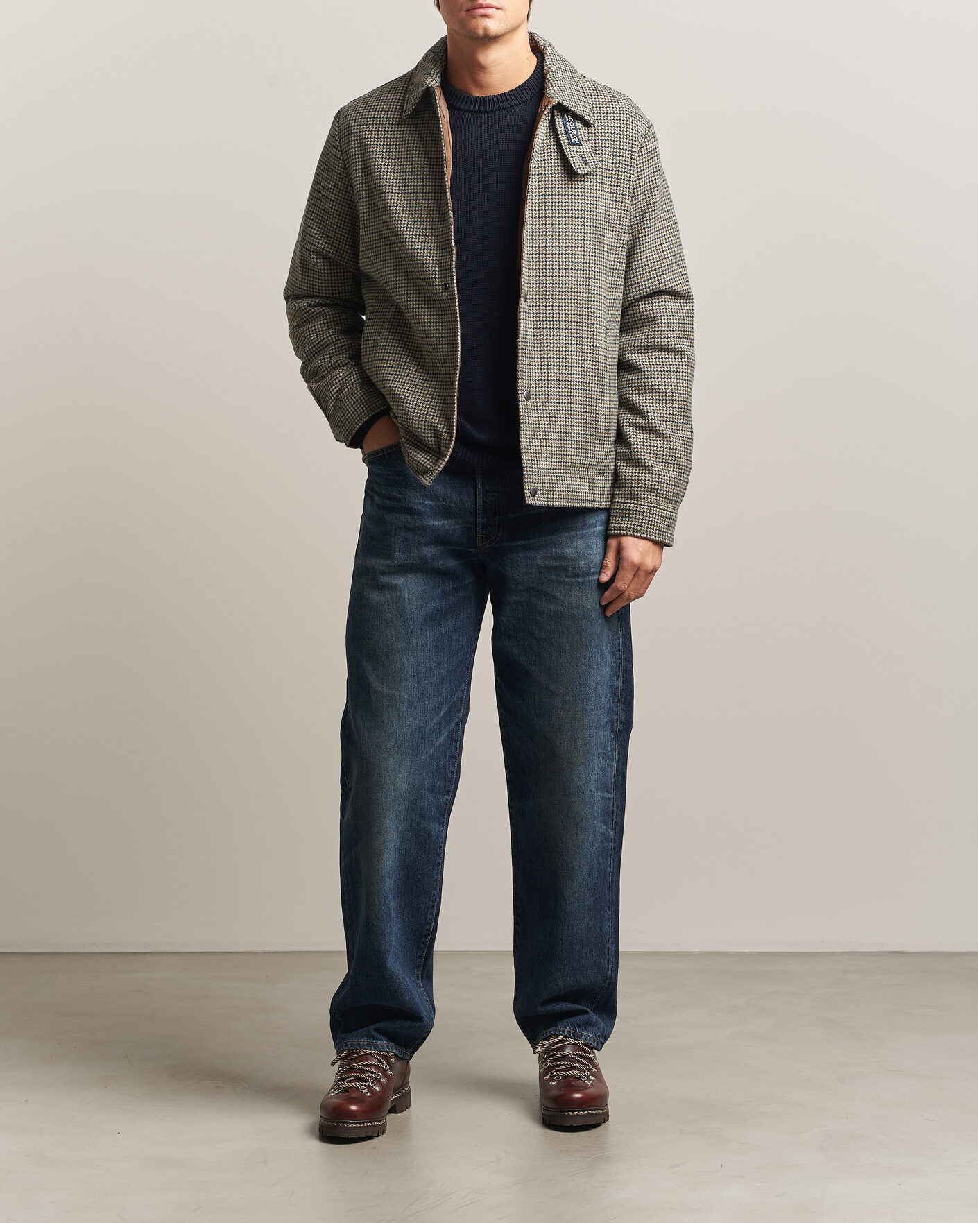 Mies | Takit | Woolrich | Wool Check Light Padded Keating Shirt Jacket Brown