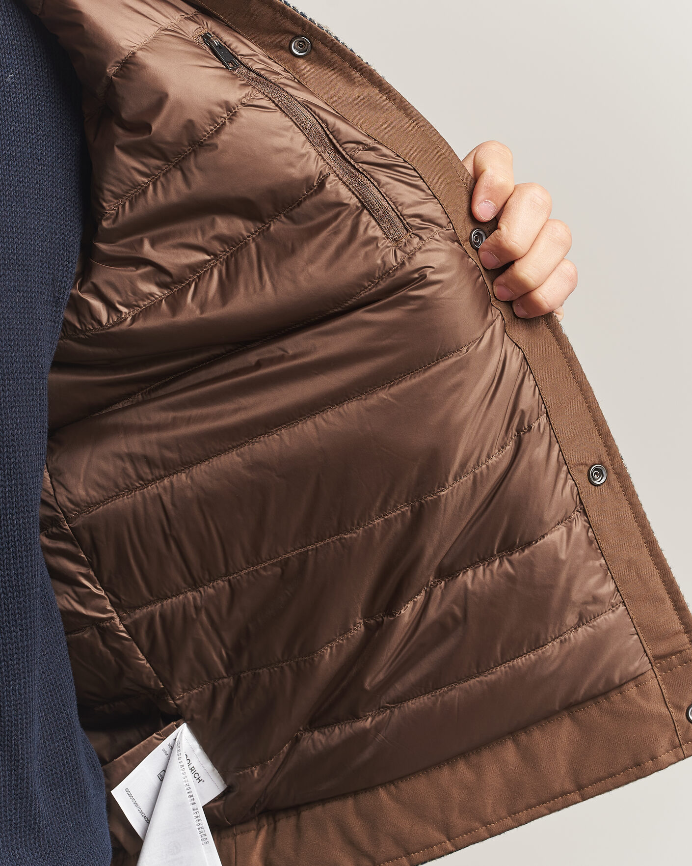 Mies | Takit | Woolrich | Wool Check Light Padded Keating Shirt Jacket Brown