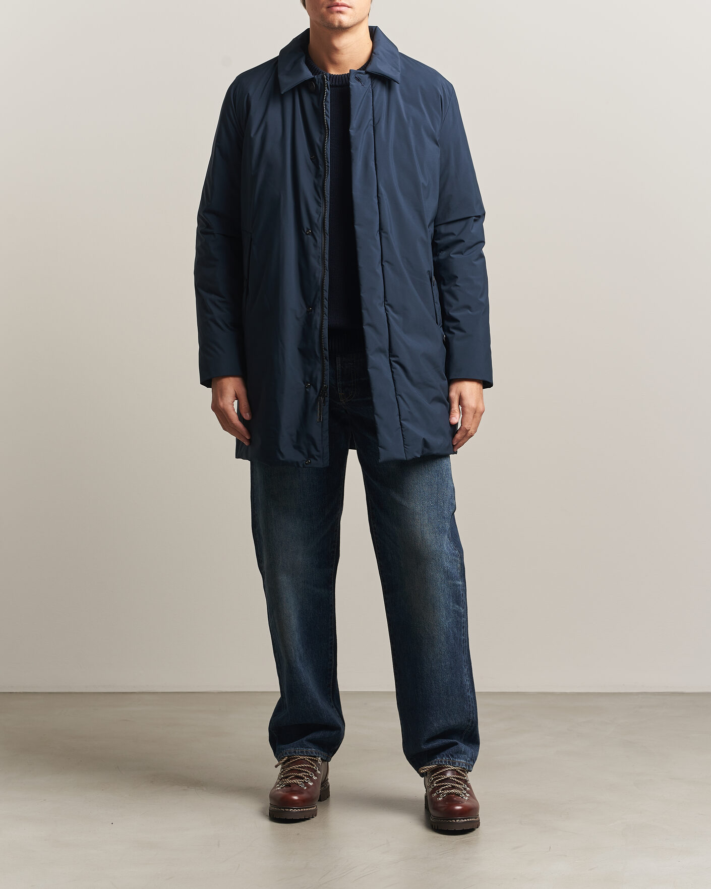 Mies | Takit | Woolrich | Cloud Lamar Light Padded Coat Melton Blue