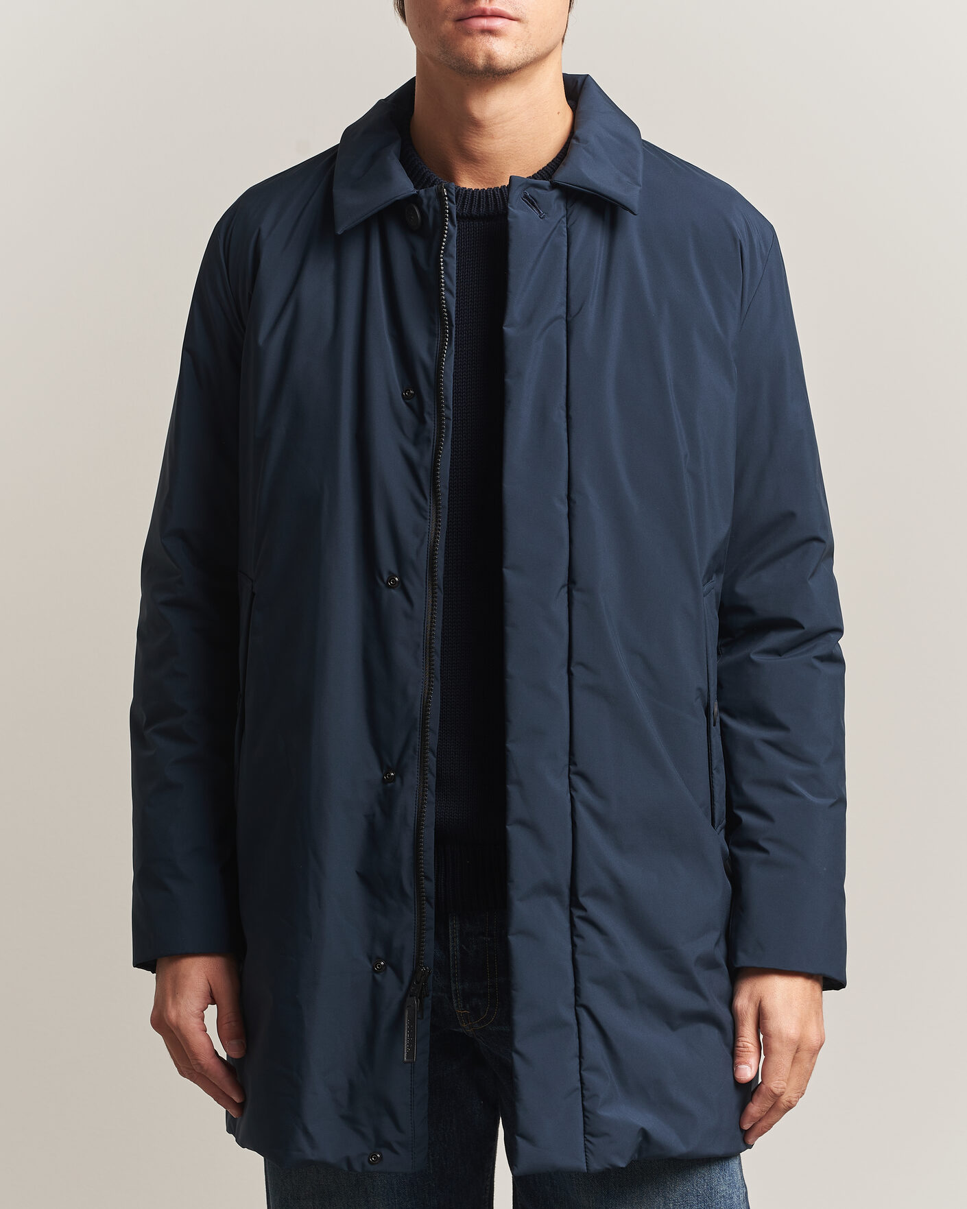 Mies | Takit | Woolrich | Cloud Lamar Light Padded Coat Melton Blue