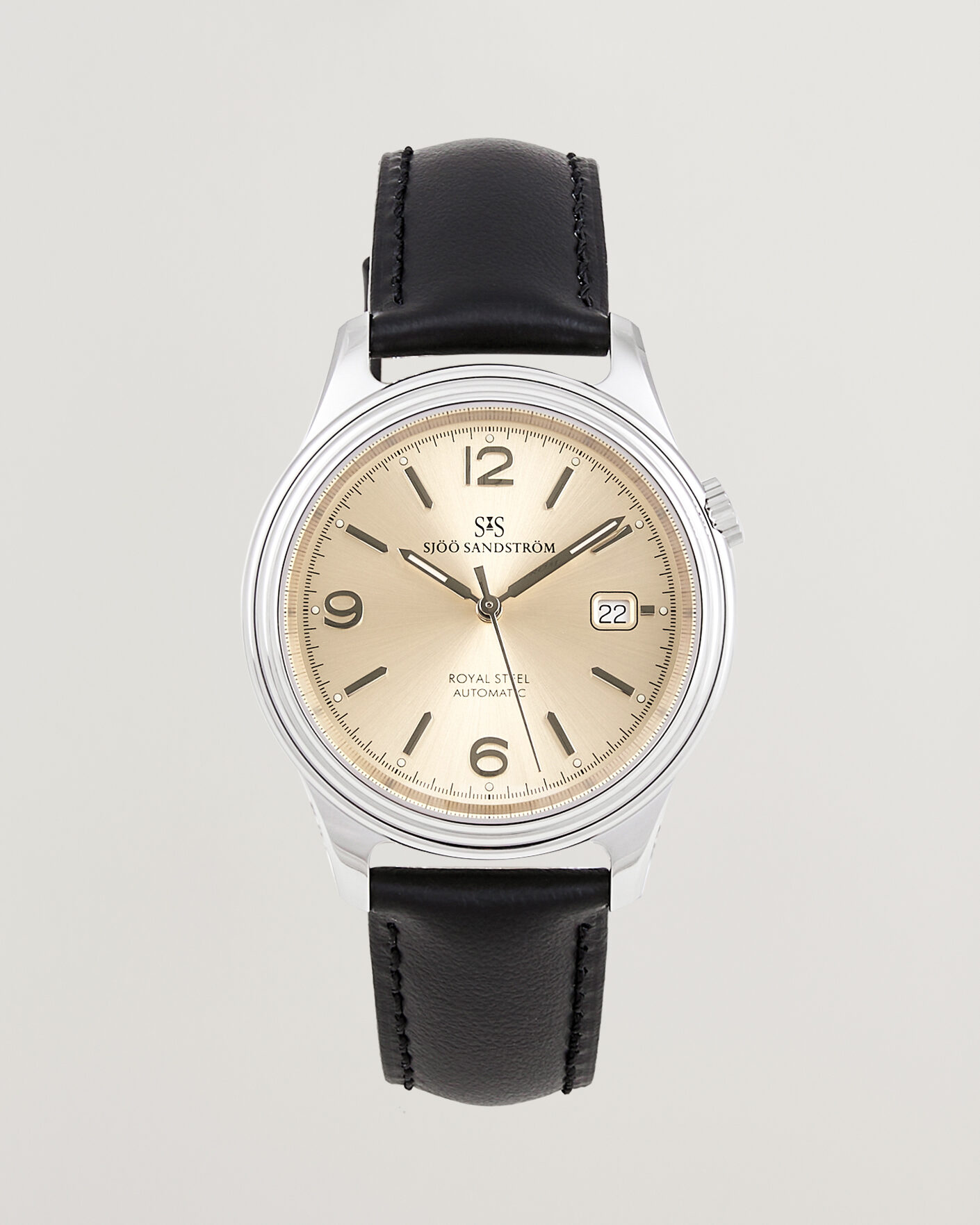 Mies | Sjöö Sandström Royal Steel 41mm Black Calf | Sjöö Sandström | Royal Steel 41mm Black Calf
