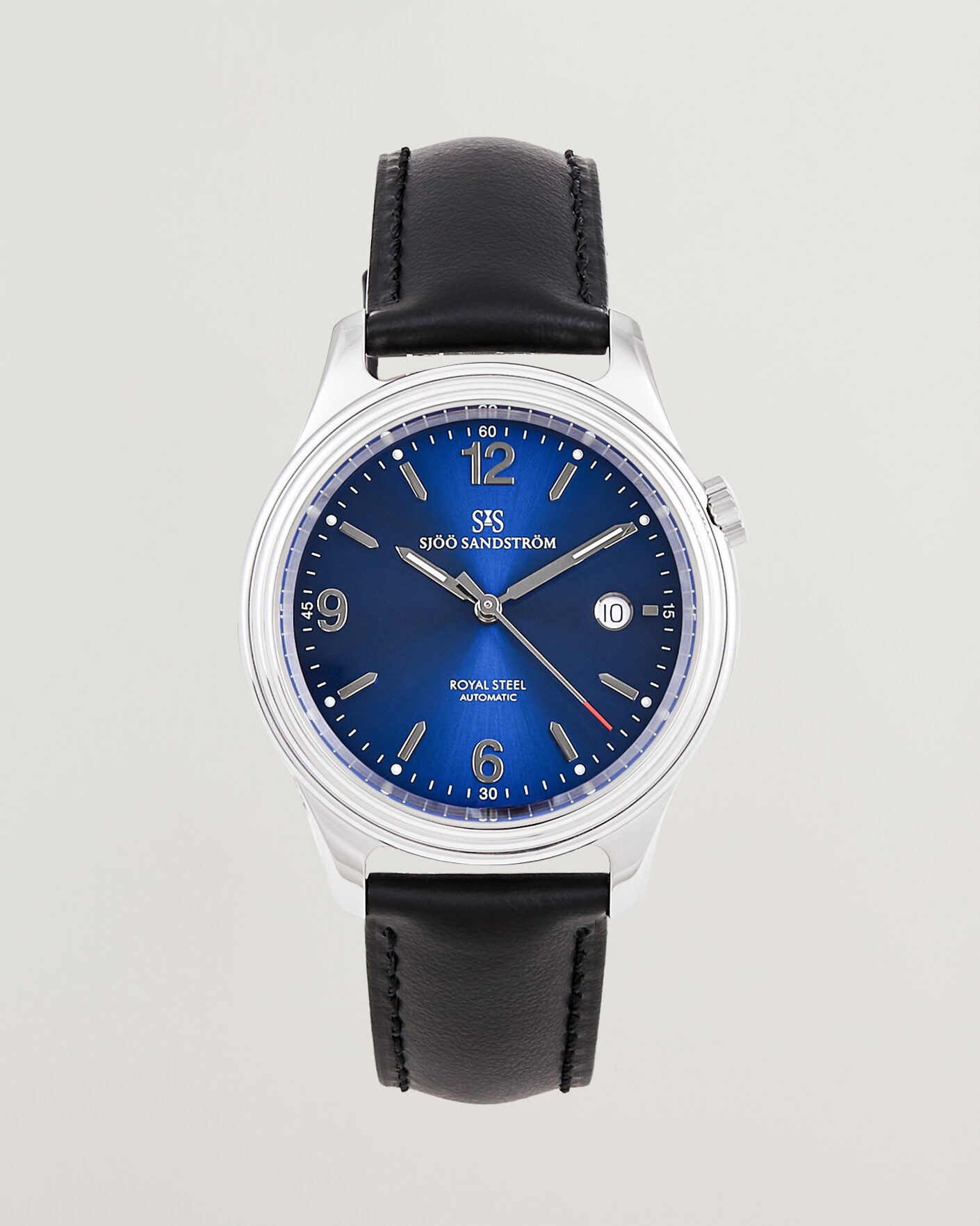 Mies | Sjöö Sandström Royal Steel 41mm Black Calf Blue Dial | Sjöö Sandström | Royal Steel 41mm Black Calf Blue Dial