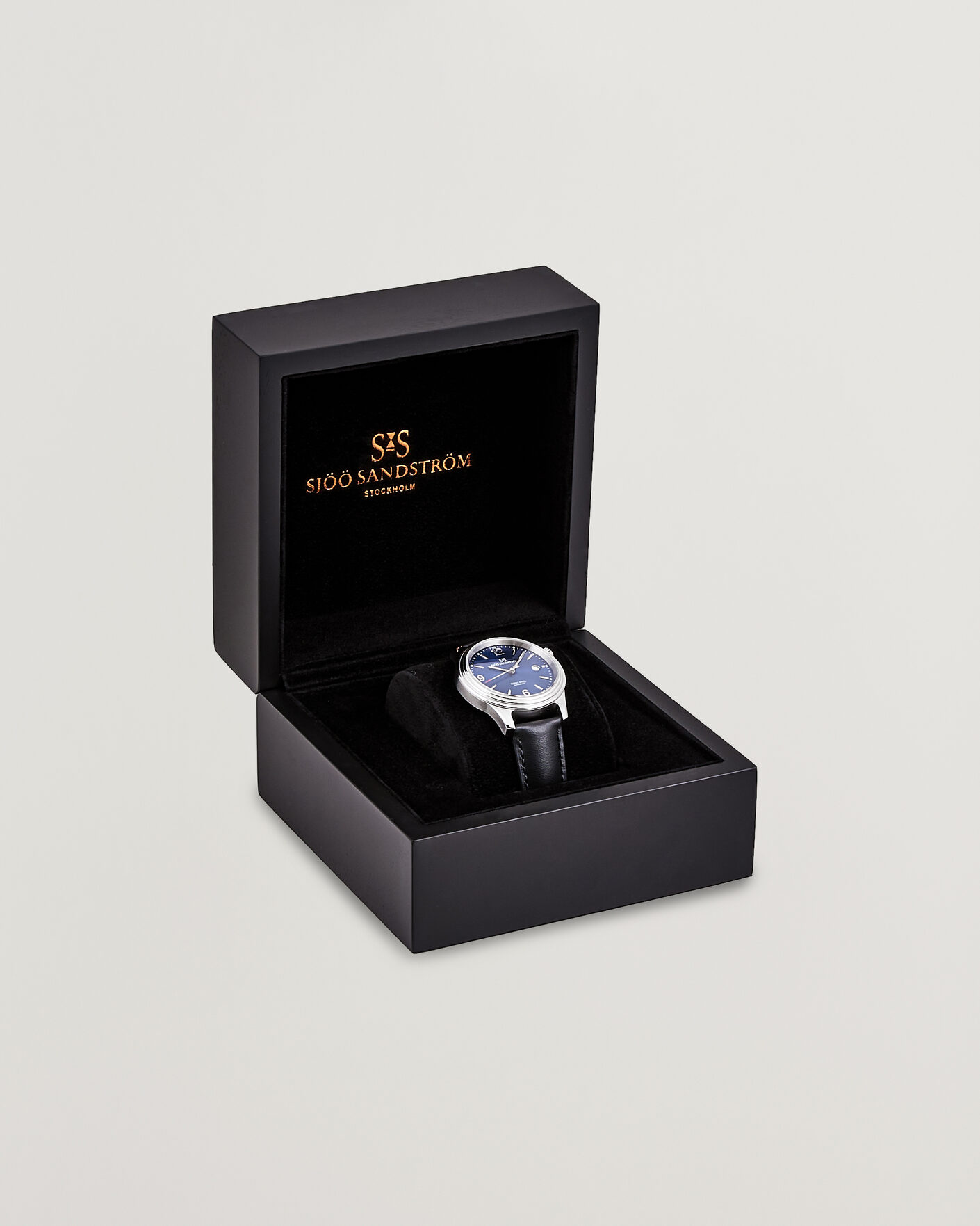 Mies | Sjöö Sandström Royal Steel 41mm Black Calf Blue Dial | Sjöö Sandström | Royal Steel 41mm Black Calf Blue Dial