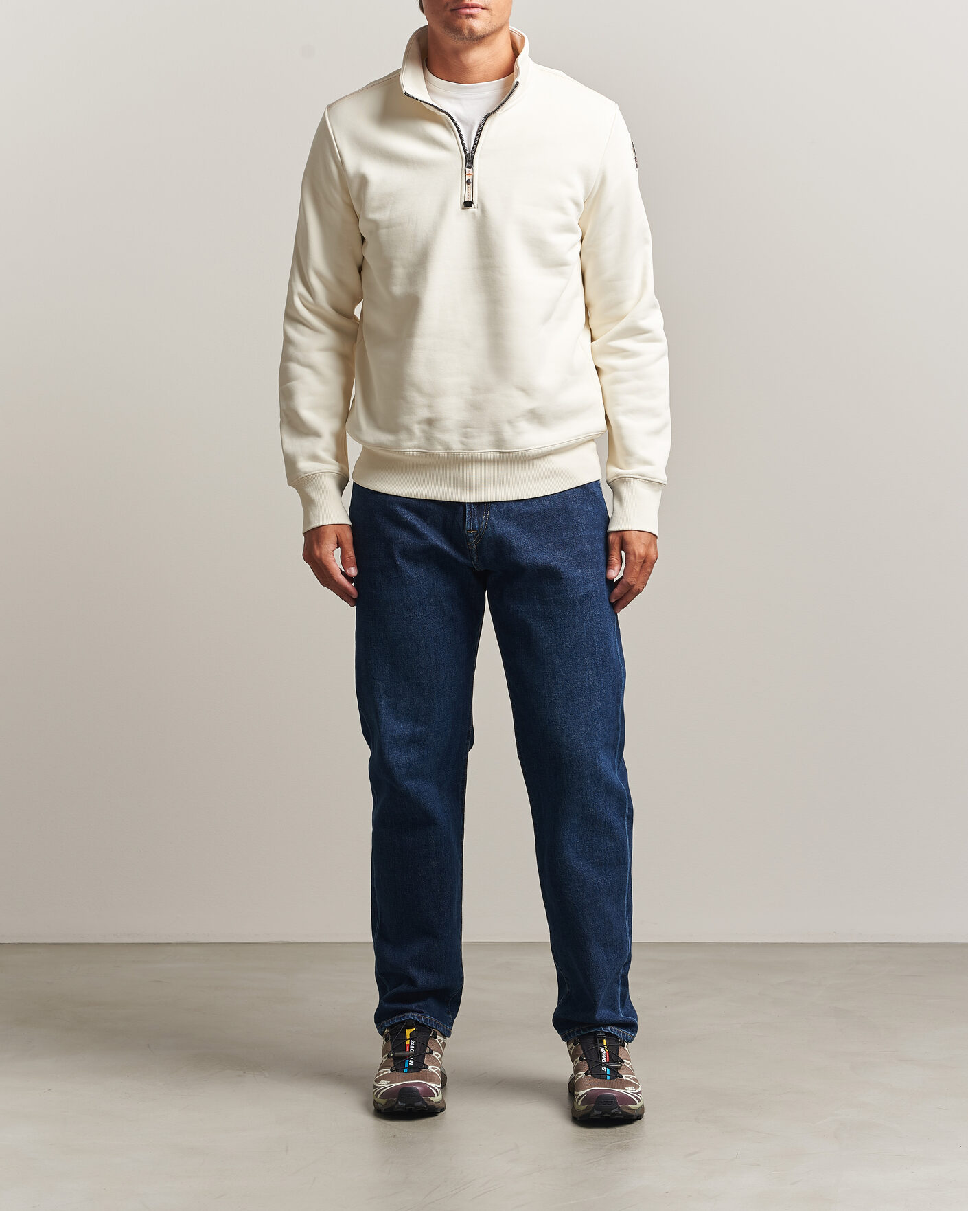 Mies | Puserot | Parajumpers | Broad Peak Super Easy Half Zip Sweatshirt Warm Ivory
