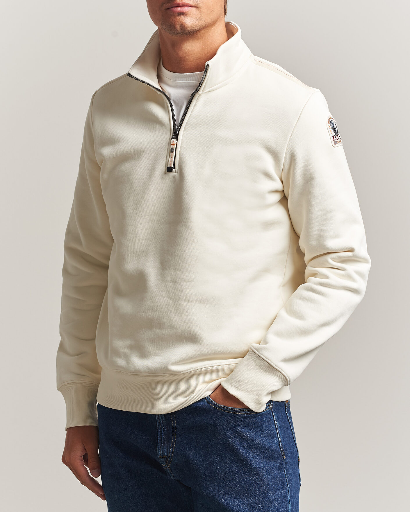 Mies | Puserot | Parajumpers | Broad Peak Super Easy Half Zip Sweatshirt Warm Ivory