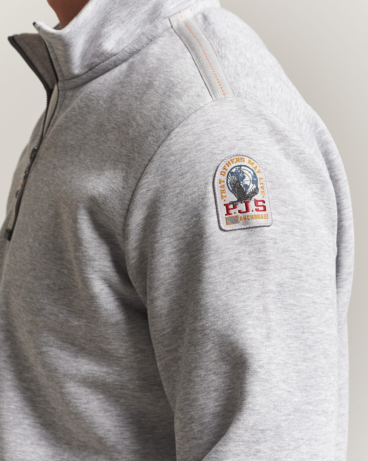 Mies | Puserot | Parajumpers | Broad Peak Super Easy Half Zip Sweatshirt Ash Grey Melange