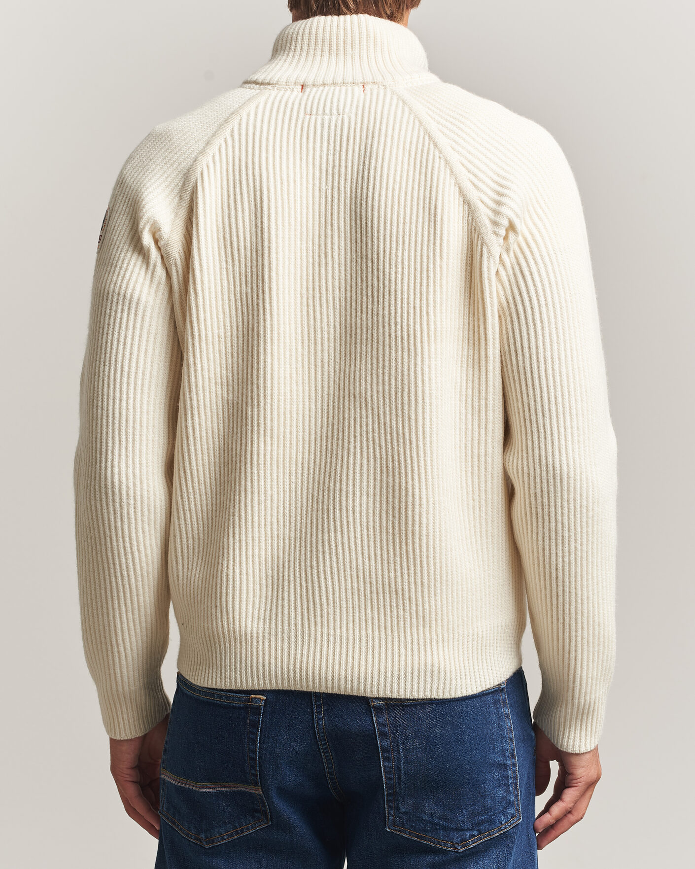 Mies | Takit | Parajumpers | Olmo Rib Knitted Hybrid Jacket Warm Ivory