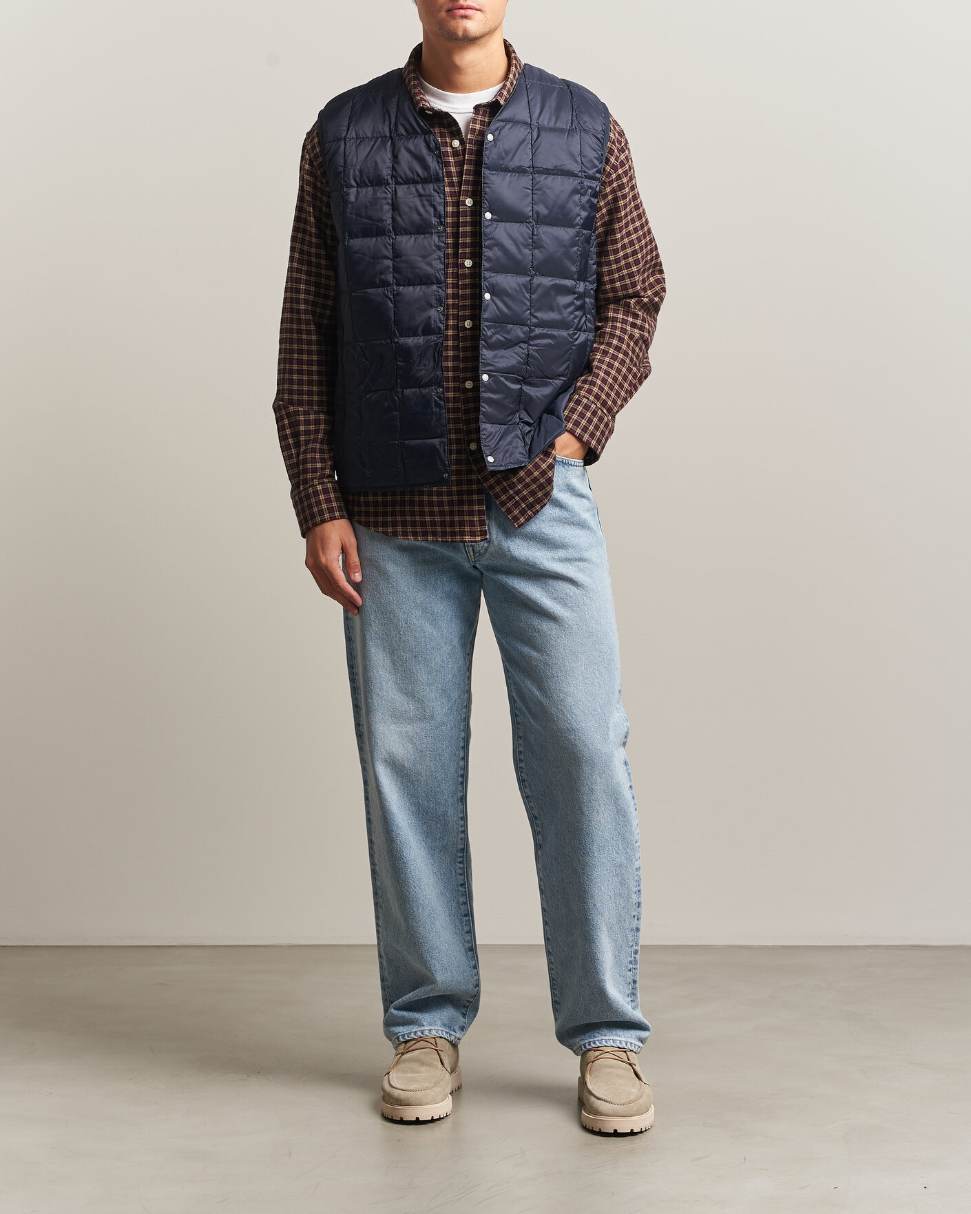 Mies | Ulkoliivit | TAION | V-Neck Lightweight Down Vest Dark Navy