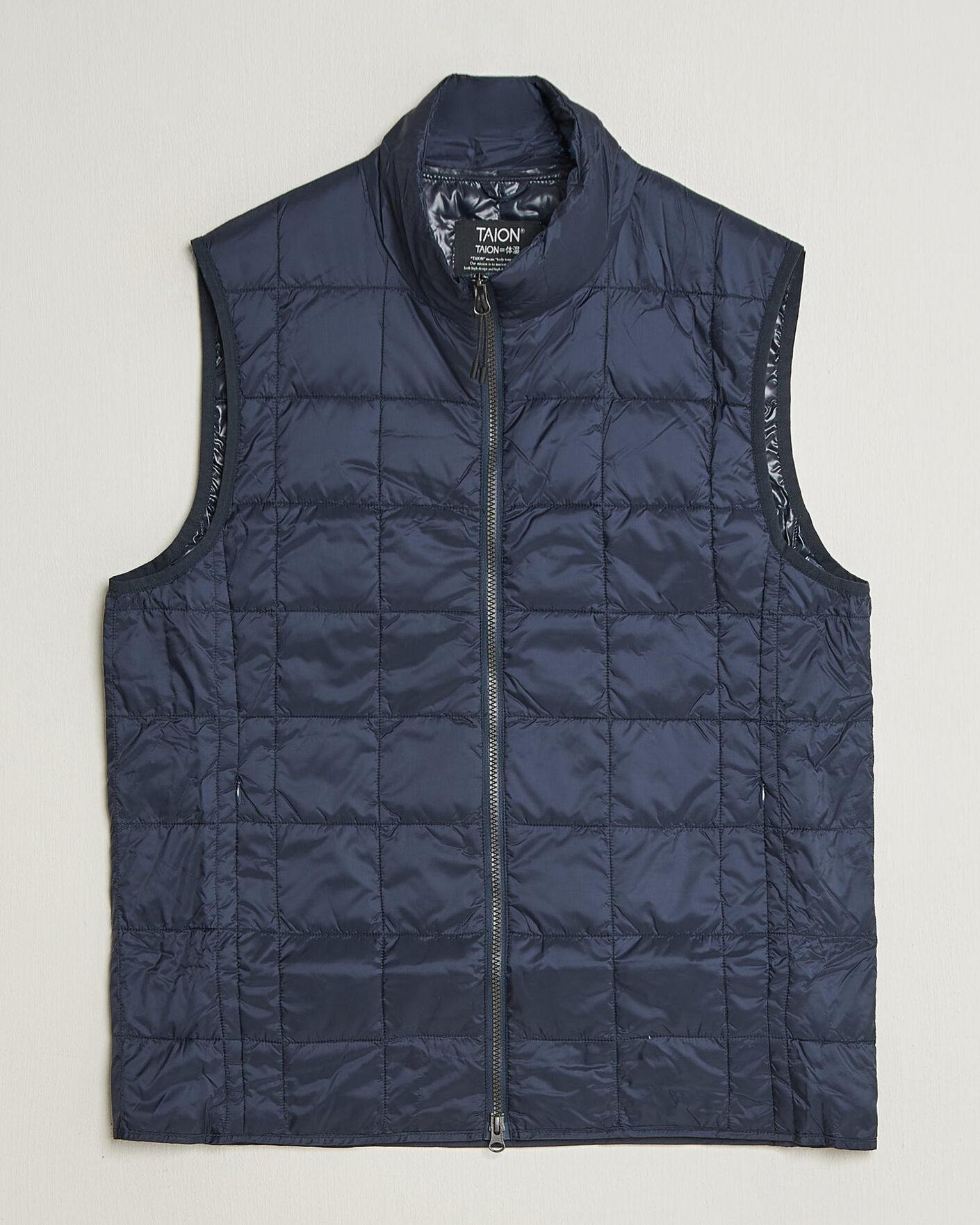 Mies | Ulkoliivit | TAION | High Neck Full Zip Lightweight Down Vest Dark Navy