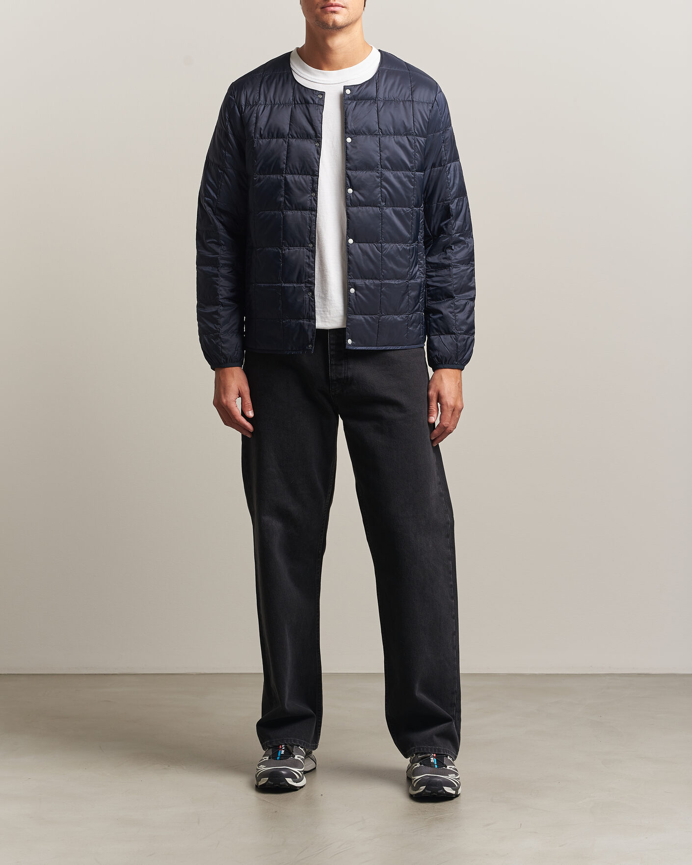 Mies | Takit | TAION | Crew Neck Button Down Jacket Dark Navy