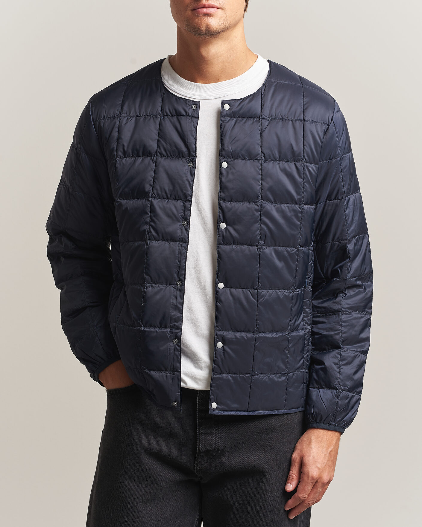 Mies | Takit | TAION | Crew Neck Button Down Jacket Dark Navy