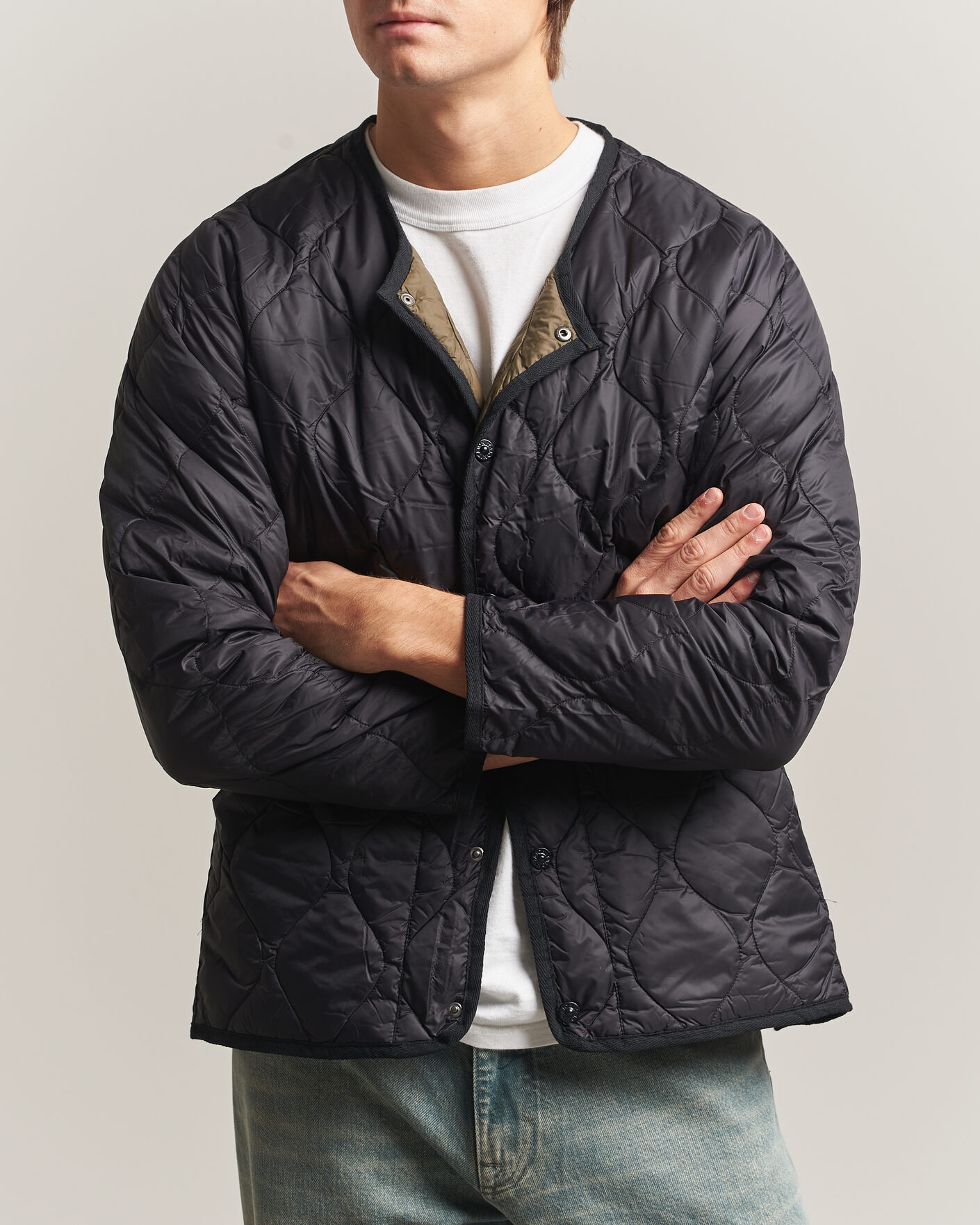 Mies | Takit | TAION | Military Crew Neck Down Jacket Black